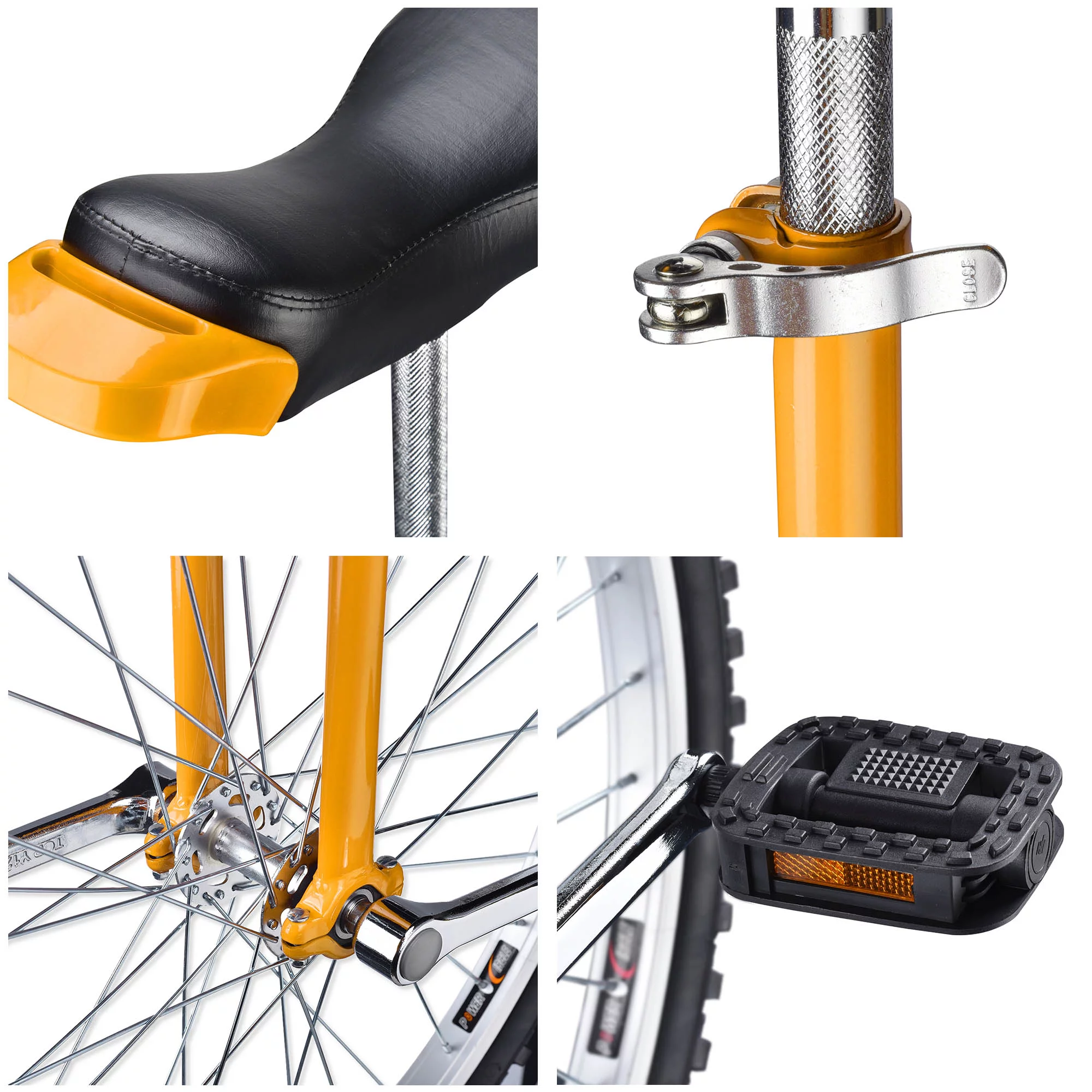 Yescom 18 In Wheel Outdoor Unicycle Skid-proof Tire Fitness Bicycle Balance Training for Adults Teenagers Kids, Silver - Womvr