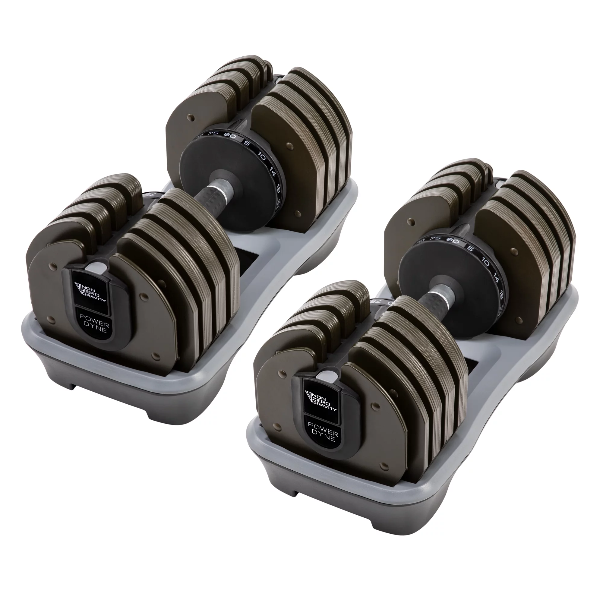 NZG PowerDyne 80lbs Adjustable Dumbbell Weight Set (Coal) - Womvr