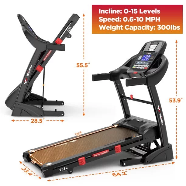 Famistar-T532 4.5 HP Folding Treadmills for Home, Running Machine Home Treadmills - Womvr