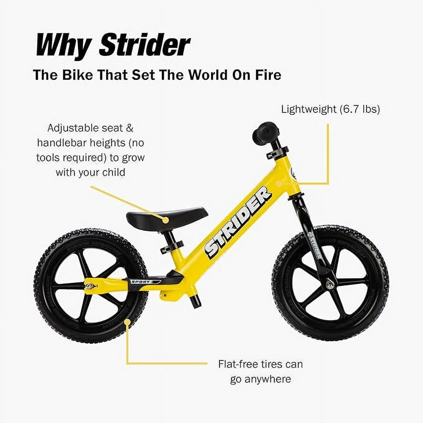 Strider - 12 Sport Balance Bike, Ages 18 Months to 5 Years - Blue - Womvr