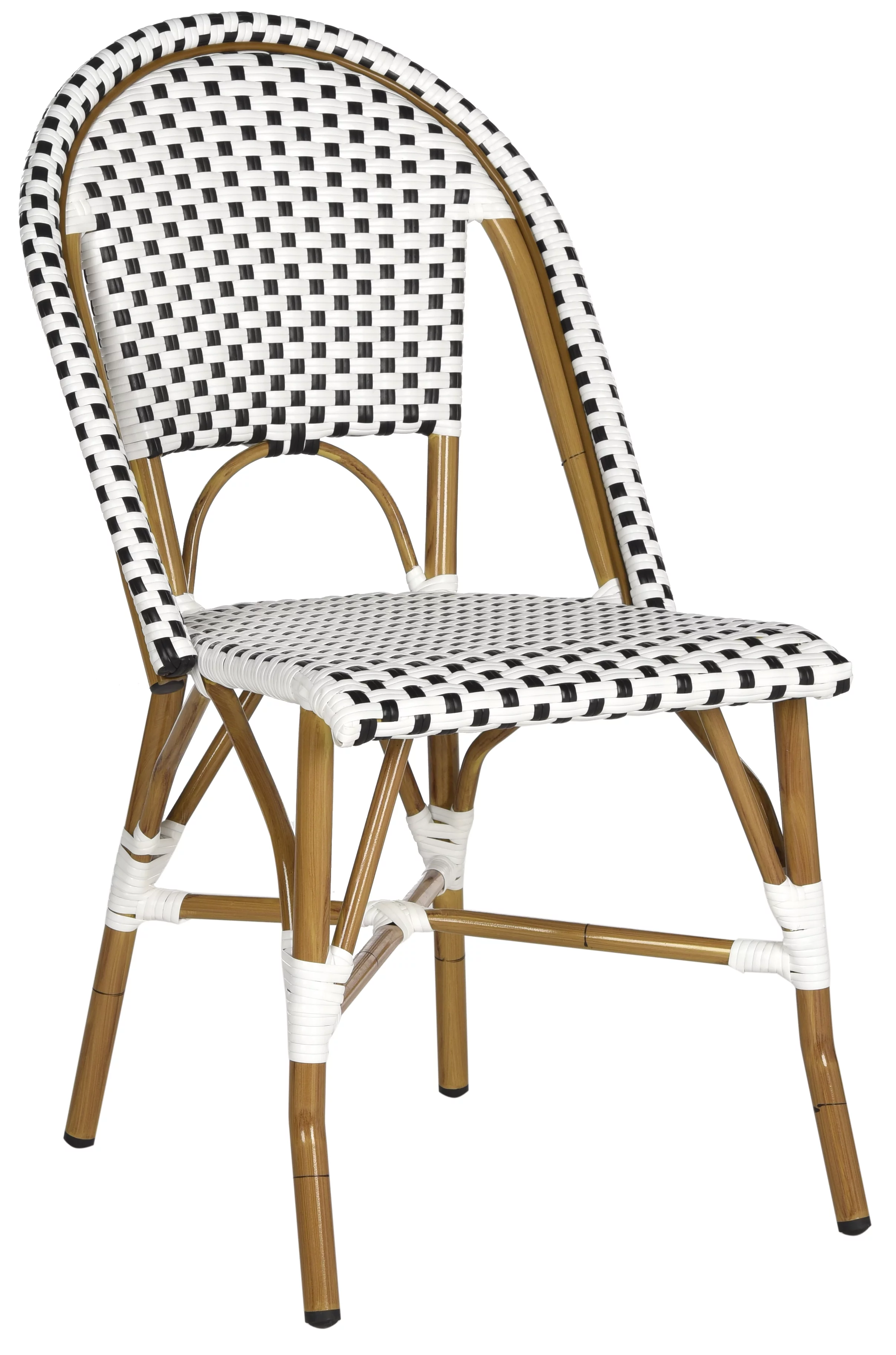 SAFAVIEH Salcha Outdoor French Bistro Side Chair, Blue/White, Set of 2 - Womvr