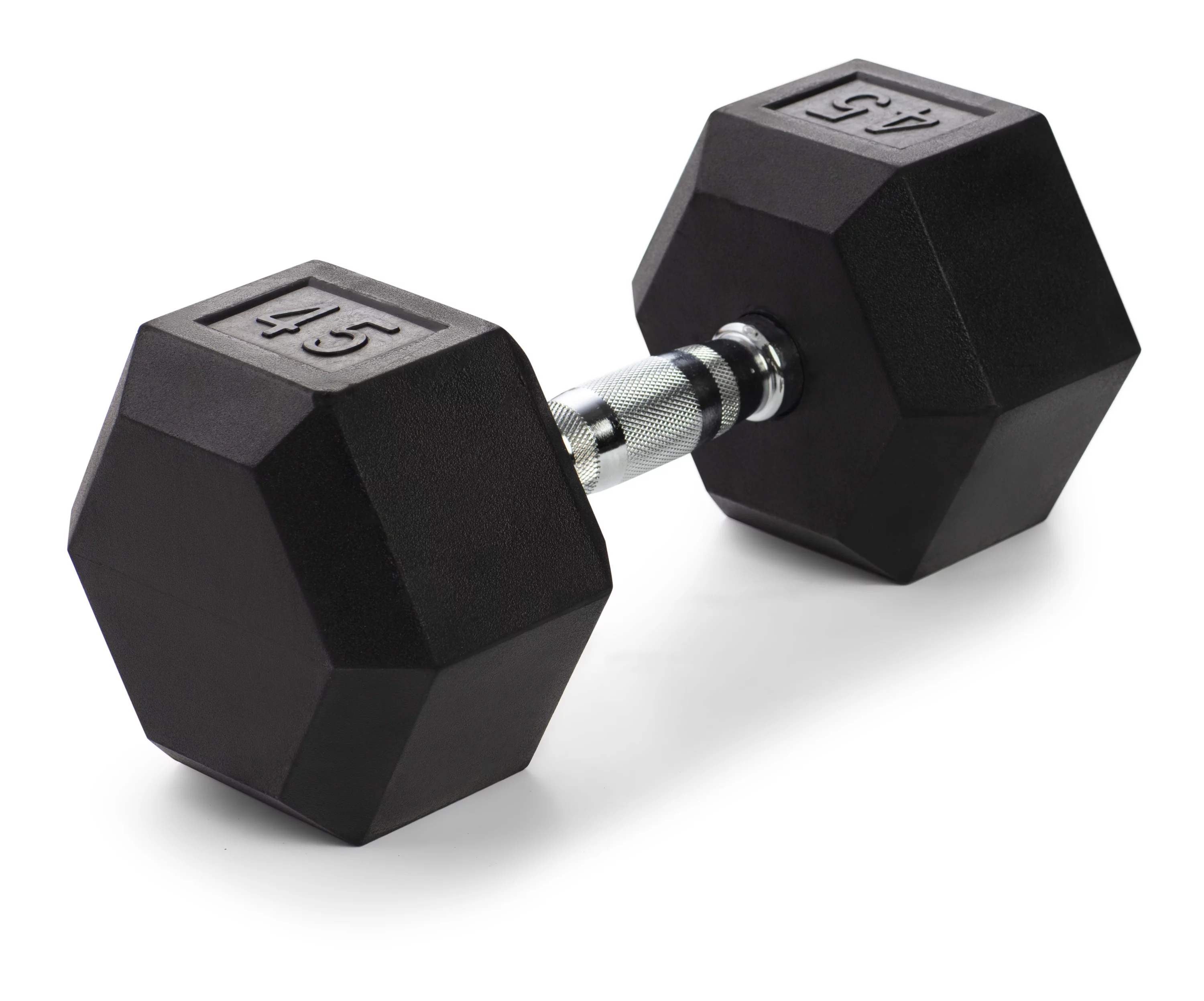 Weider Rubber Hex Dumbbell, 45 lbs - Sold Individually - Womvr