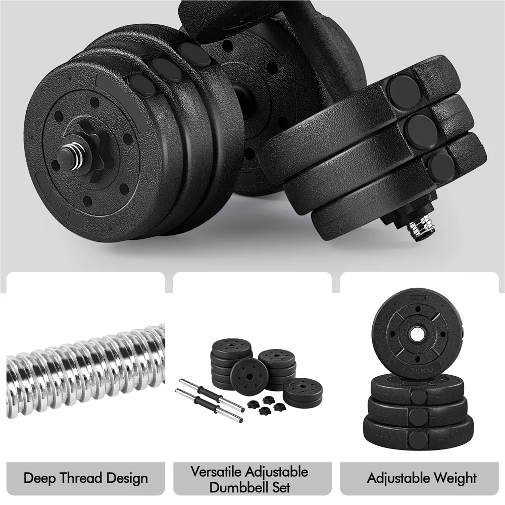 Topeakmart 55lb Adjustable Dumbbell Set for Home Gym, Black - Womvr