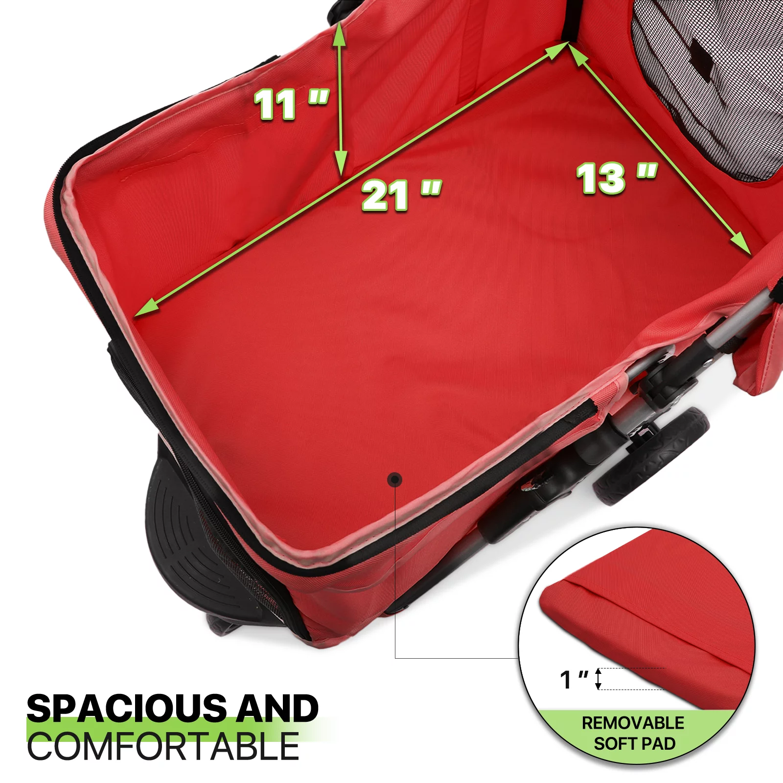 Magshion Foldable Pet Dog Stroller with Wheels, Cat Dog Stroller with Storage Basket and Cup Holder for Small and Medium Cats, Dogs, Puppy, Navy Blue - Womvr