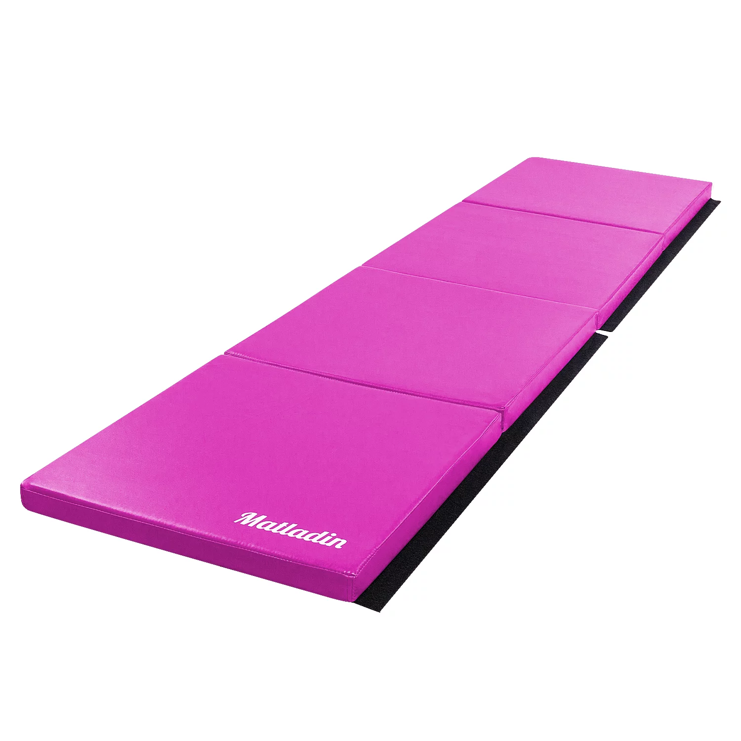 Matladin 8' Folding Gymnastics Gym Exercise Aerobics Mat, 8ft x 2ft x 2in PU Leather Tumbling Mats (Pink) - Womvr