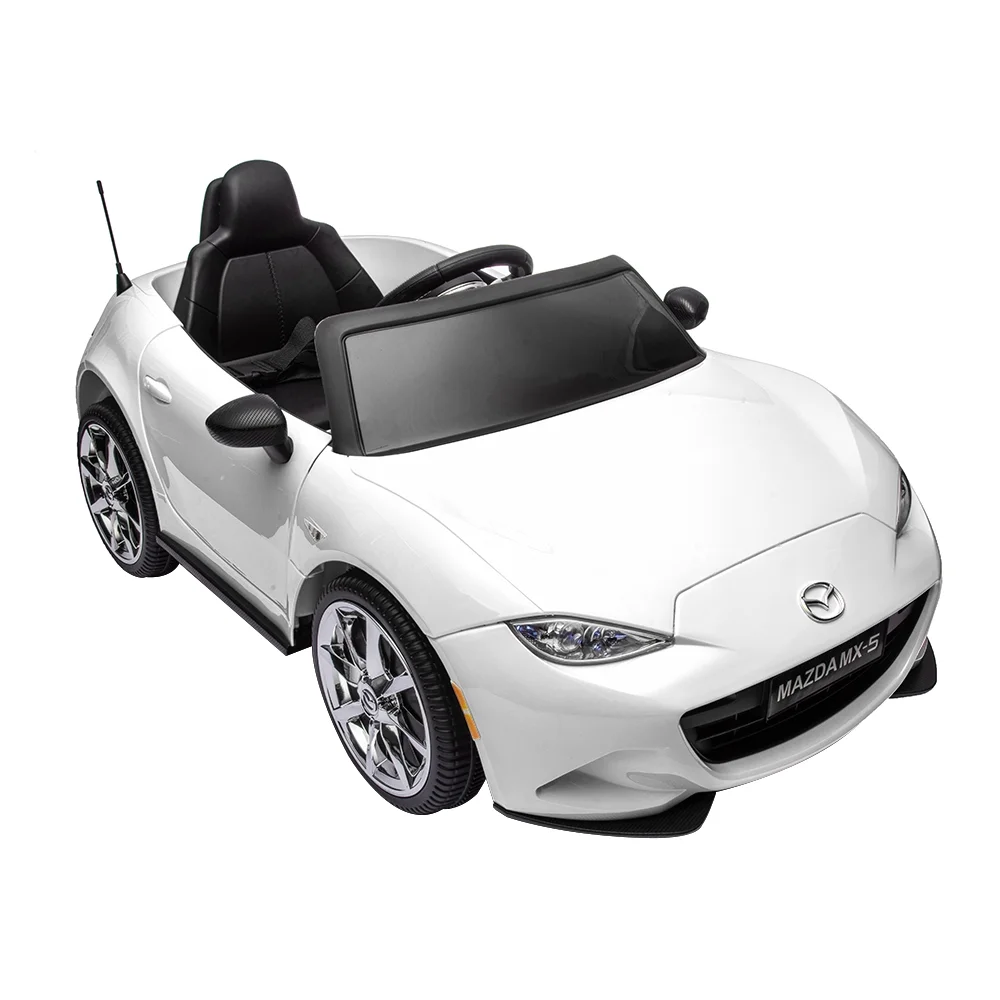 12V Ride On Powered Wheels Car Mazda Licensed MX-5 Electric Car for Kids w/ Parental Remote Control LED Lights Bluetooth Music - Womvr