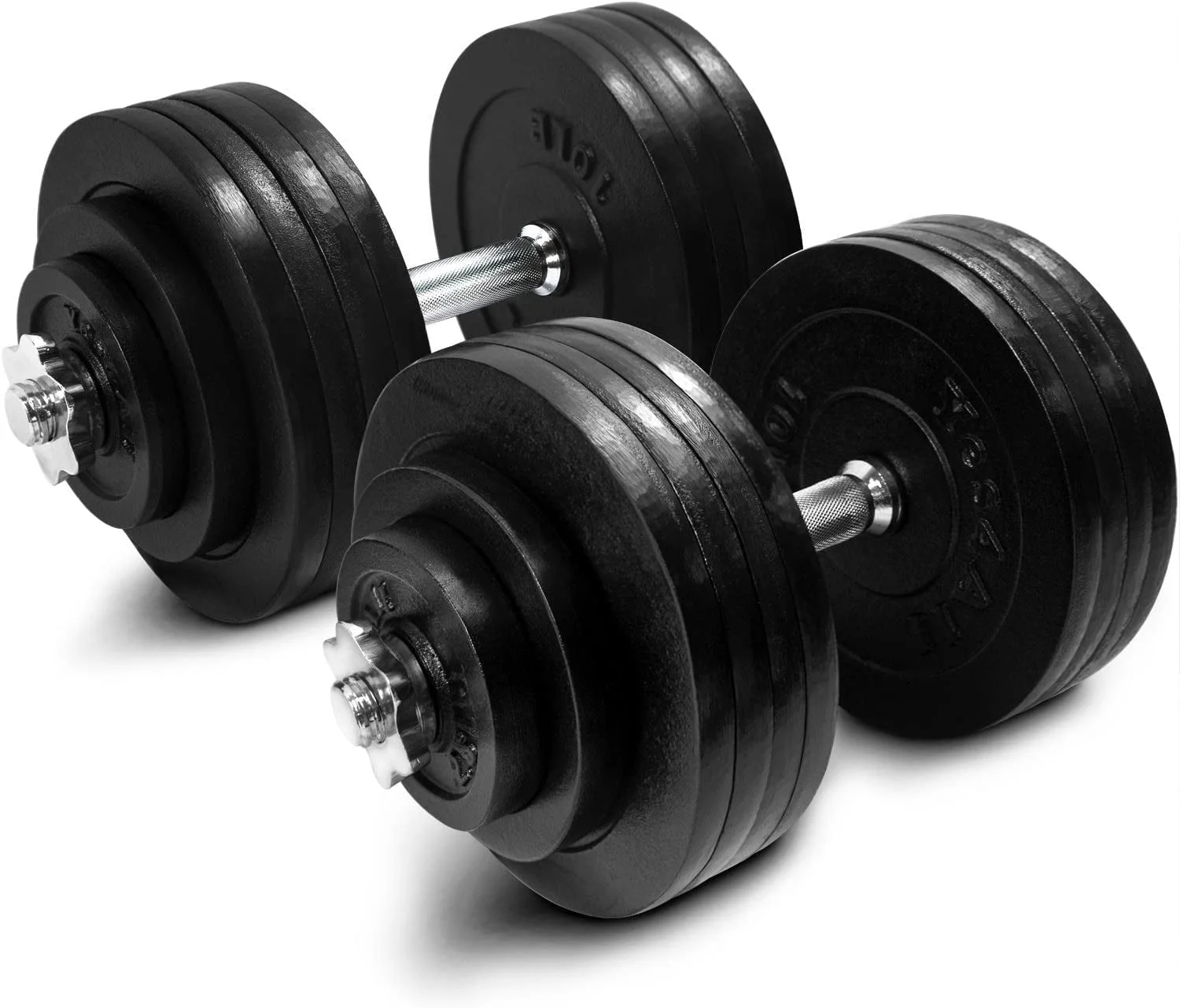 Yes4All 200 lbs Adjustable Dumbbell Weight Set, Cast Iron Dumbbell, Pair - Womvr