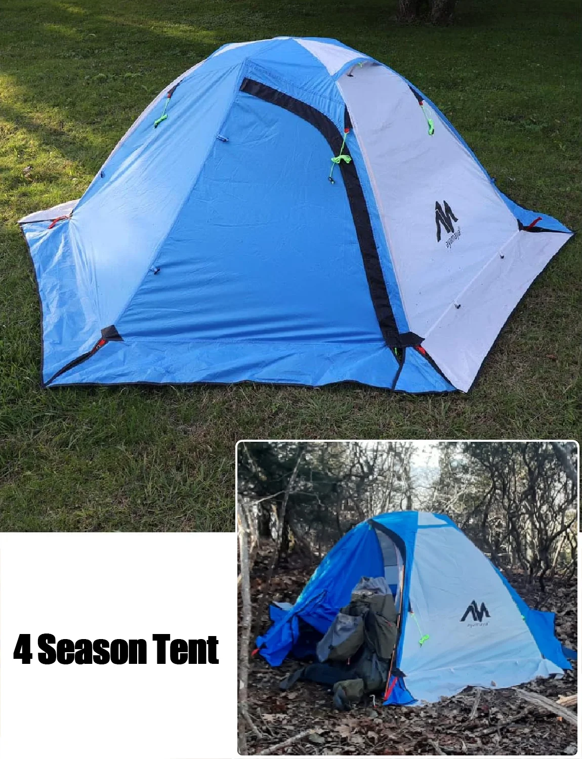 IC ICLOVER 4 Season Backpacking Tent for 2 Person Ultralight Waterproof All Weather Double Layer Camping Tents for Backpacker Outdoor Hiking Survival - Green - Womvr