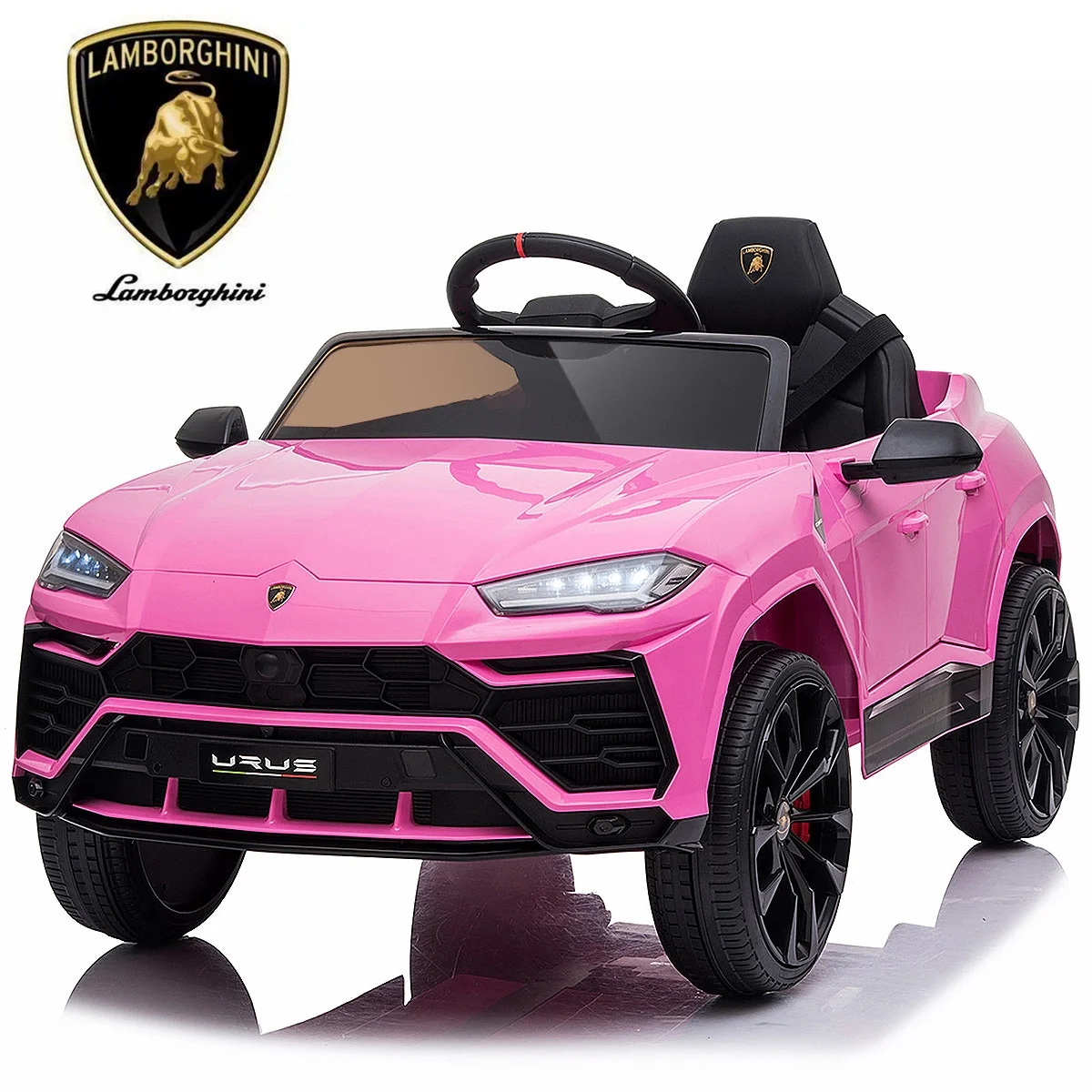 FUNTOK Lamborghini Urus 12V Electric Powered Ride on Car for Kids, with Remote Control, Foot Pedal, MP3 Player and LED Headlights - Womvr