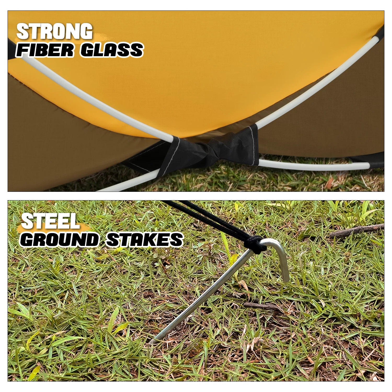 MoNiBloom Tent 3 Person Outdoor Pop Up, Family Travel Weatherproof Tent, 2 Doors and Side Windows with Carry Bag, Yellow - Womvr