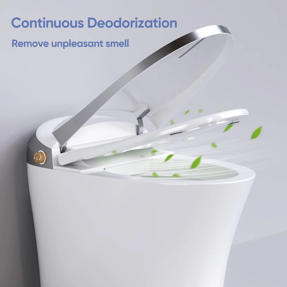 Horow Smart Toilet with Heated Seat, Automatic Power Flush Tankless,Ceramic One Piece Toilets for Bathroom - Womvr