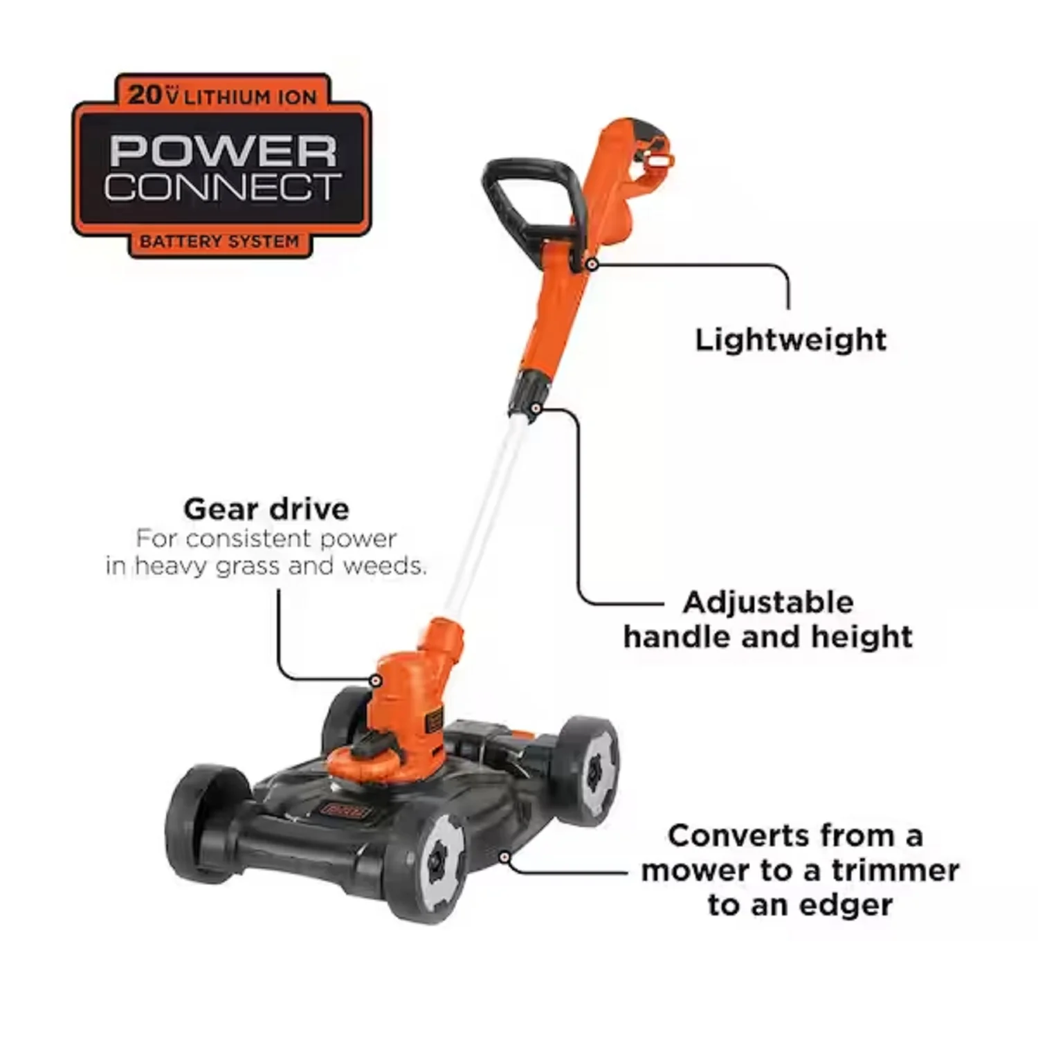 BLACK+DECKER MTE912 3-N-1 6.5 Amp String Trimmer, Edger & 12