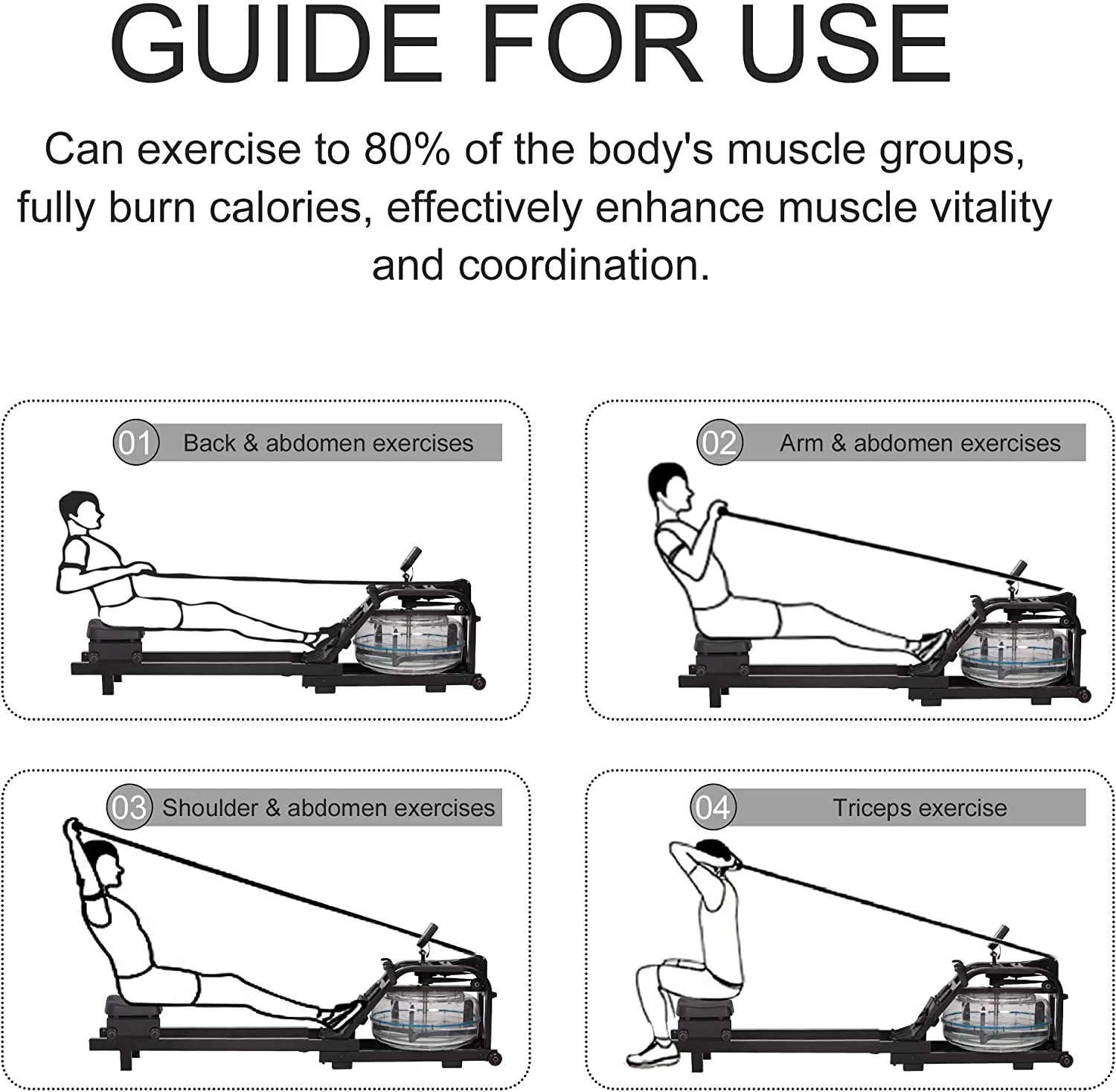 Karmas Product Rowing Machine with LCD Monitor for Home/Gym, 330 lbs Weight Capacity, Adjustable, Space Saving, Mobile, Double Track Indoor Rower Fitness - Womvr