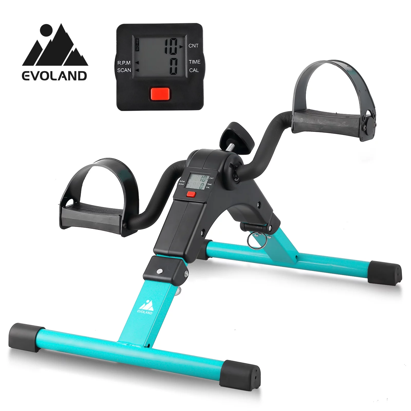 Evoland Pedal Exerciser, Fitness Folding Exerciser Peddler for Arm Leg Workout, Under Desk Exercise Bicycles - Womvr