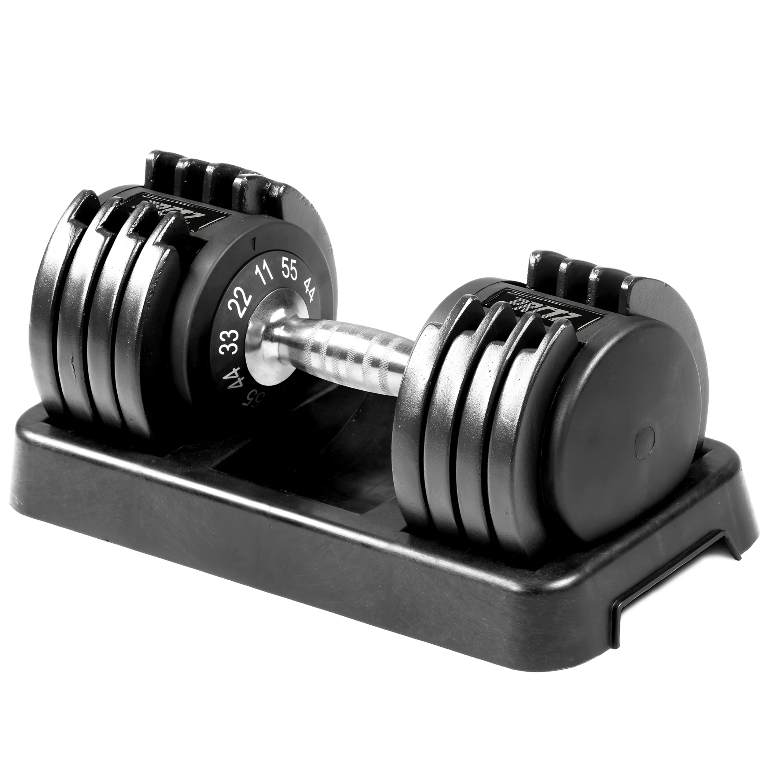 PRCTZ 10-50 lb Quick Select Adjustable Dumbbell, Enhanced 3-Point Safety Locking System, Single, Black - Womvr