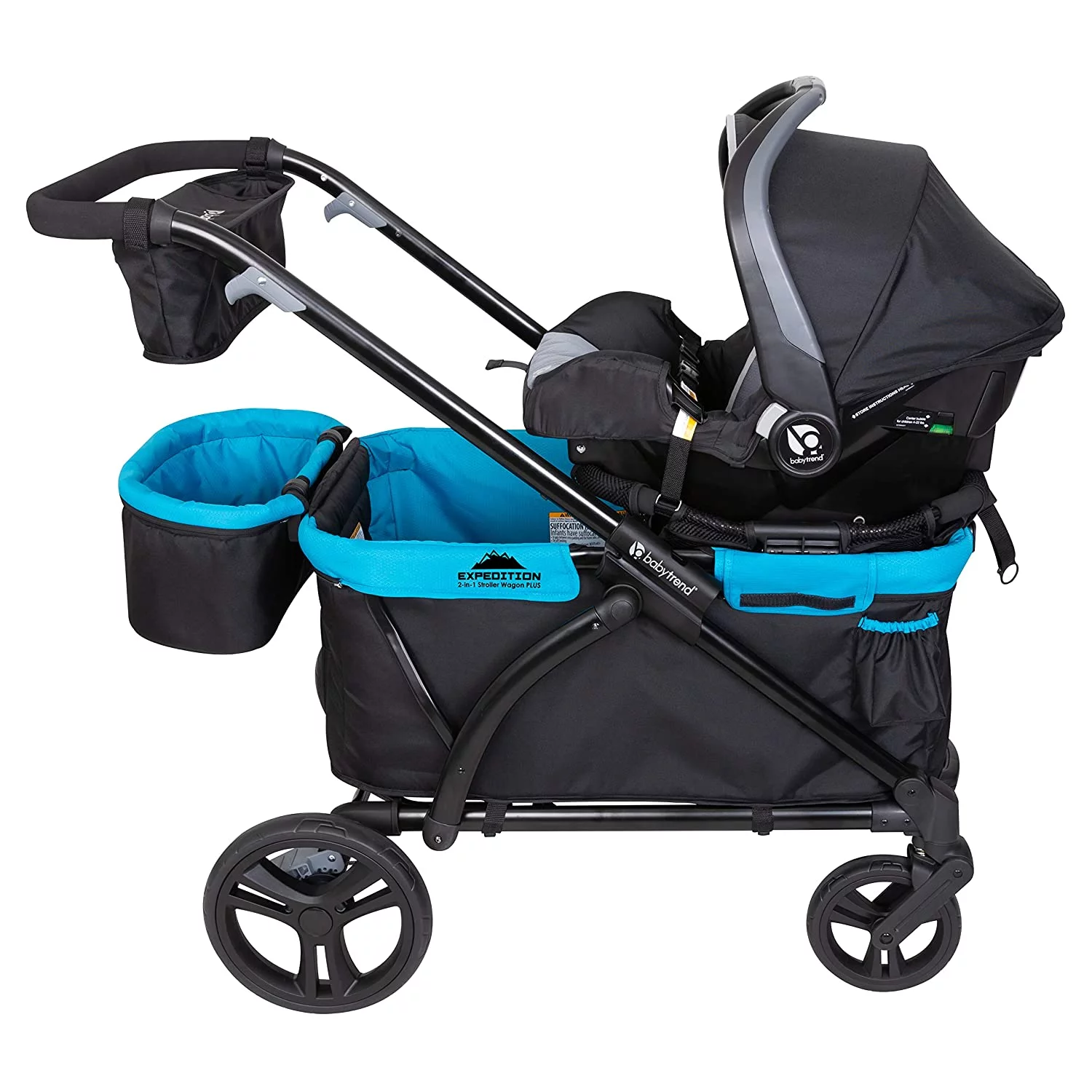 Baby Trend Expedition Plus 2-in-1 Stroller Wagon, Solid Print Black - Womvr