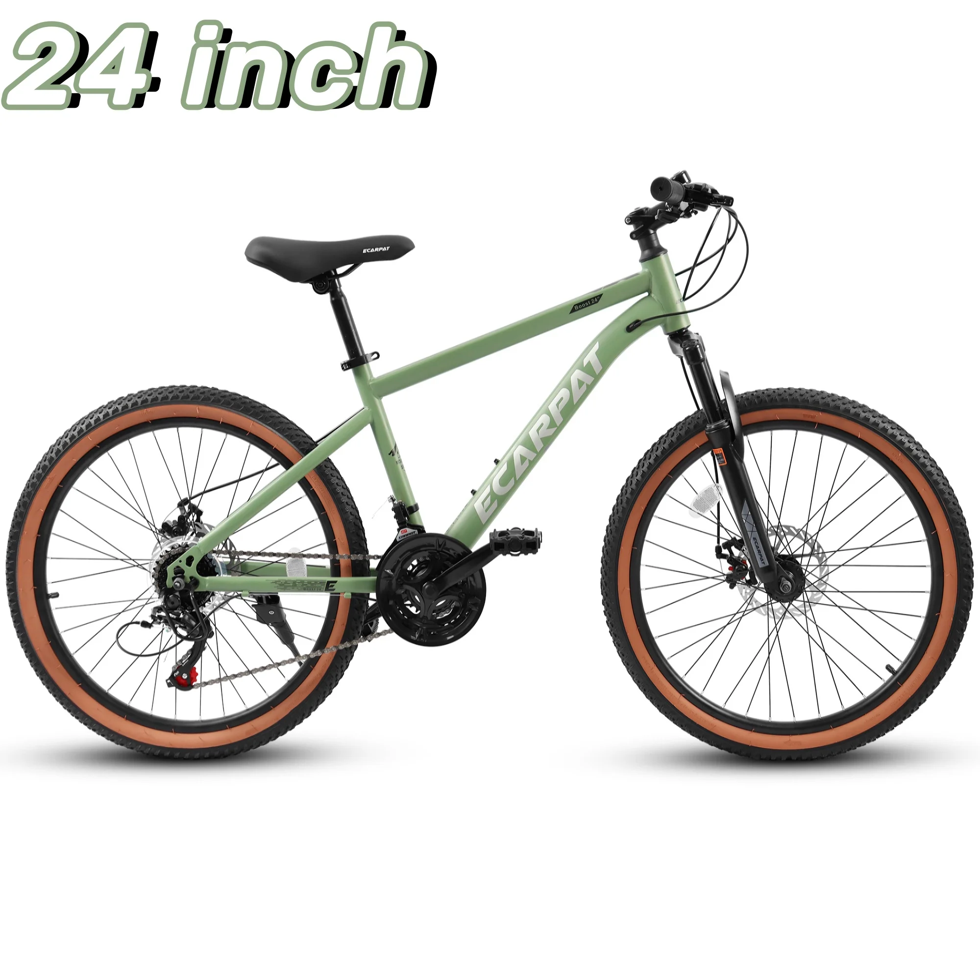 CIYOYO 24 inch Mountain Bike Bicycle for Adults, Shimano 21-Speed Bike with Disc Brake Thumb Shifter, Black - Womvr