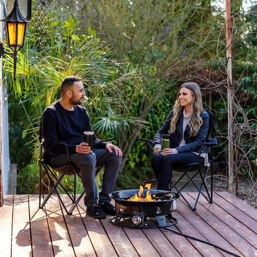 Outland Living Firebowl 875 Okanagan Outdoor Propane Gas Fire Pit with UV and Weather Resistant Durable Cover, 24-Inch Diameter 58,000 BTU - Womvr