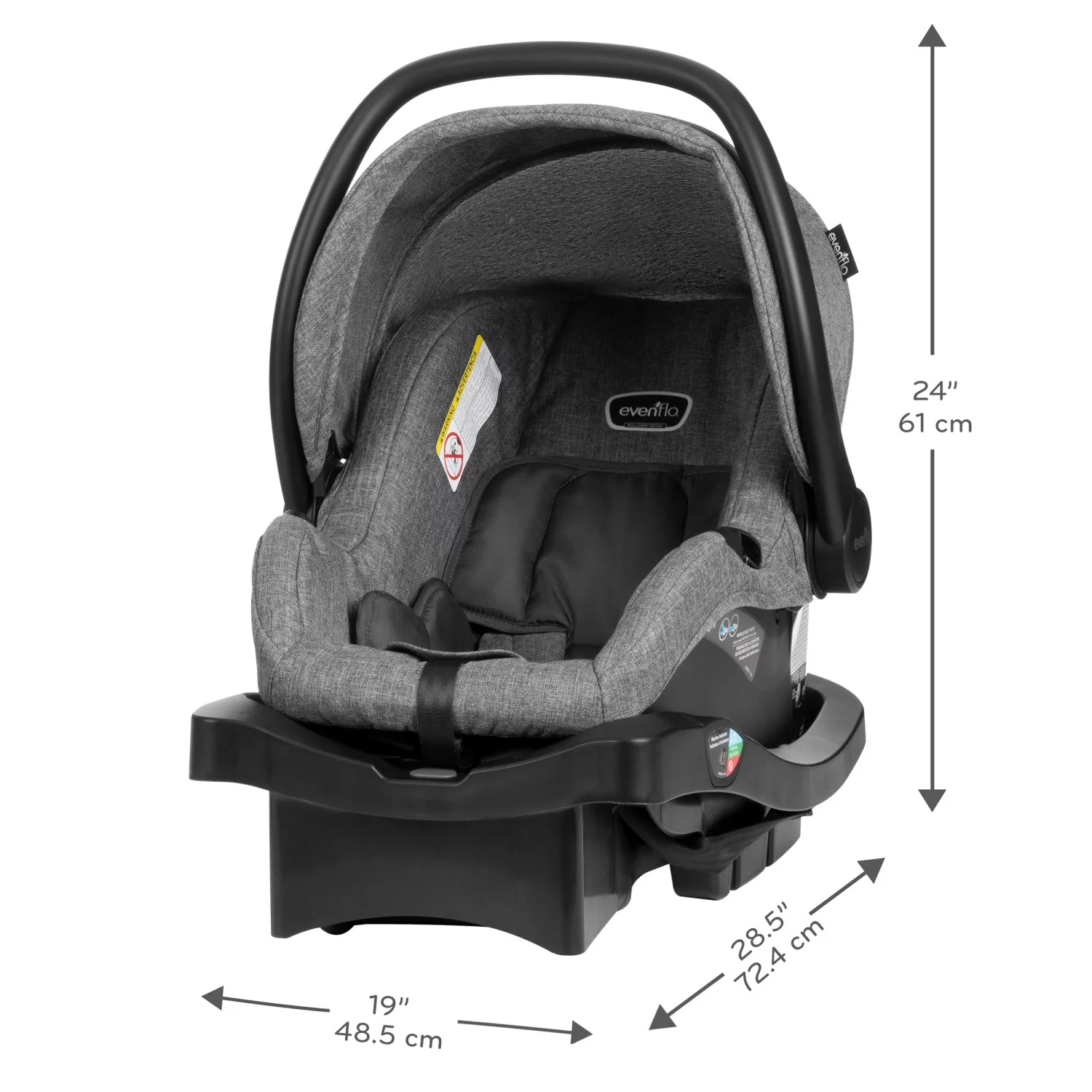 Evenflo Omni Plus Modular Travel System with LiteMax Sport Infant Car Seat, Mylar Gray, Unisex - Womvr