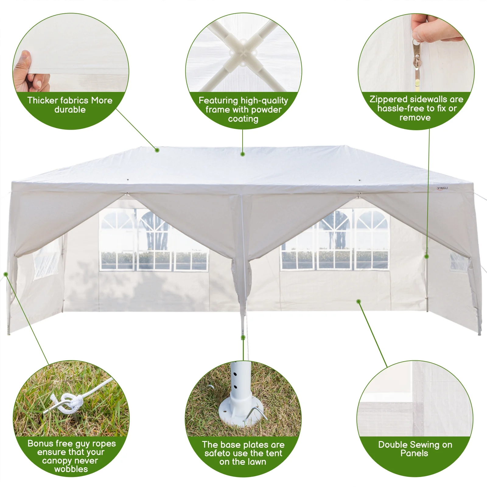 Ktaxon 10'x 20' Party Tent Outdoor Gazebo Wedding Canopy Tent with Sides White - Womvr
