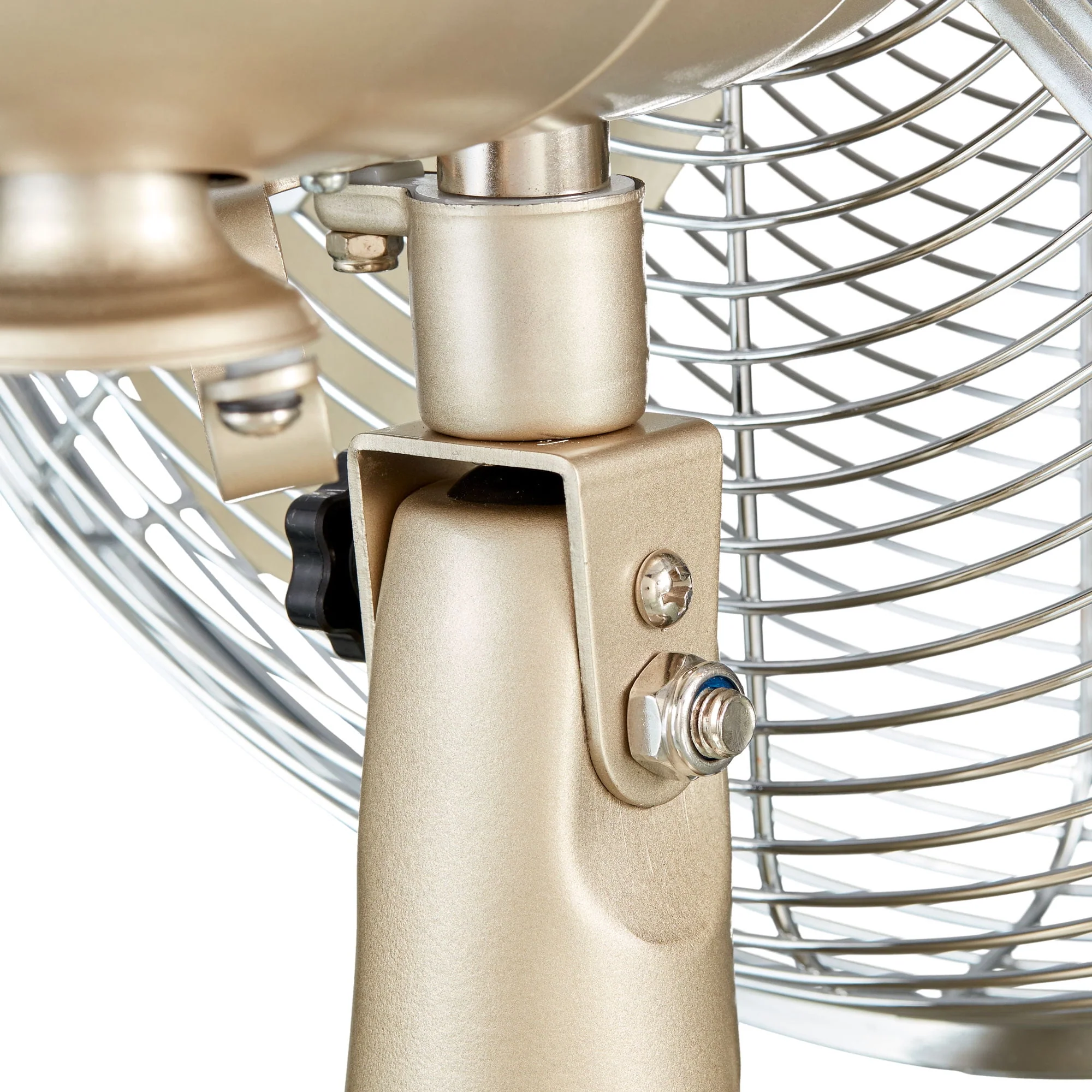 Better Homes & Gardens New 12 inch Retro 3-Speed Metal Tilted-Head Oscillation Table Fan Gold - Womvr