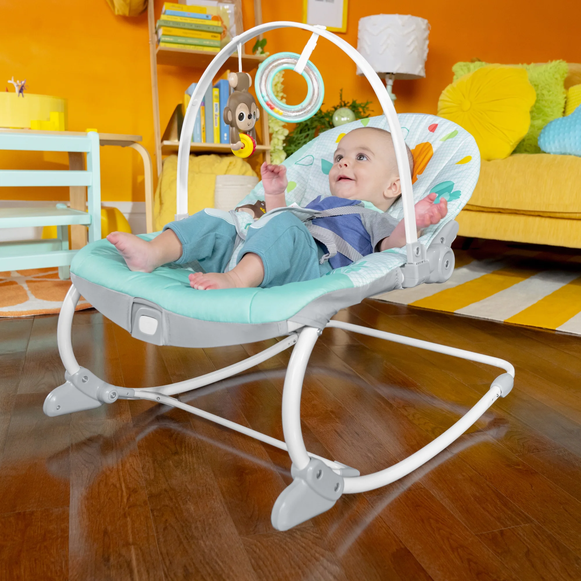 Bright Starts Wild Vibes Infant to Toddler Rocker with Vibrations Newborn Unisex - Womvr