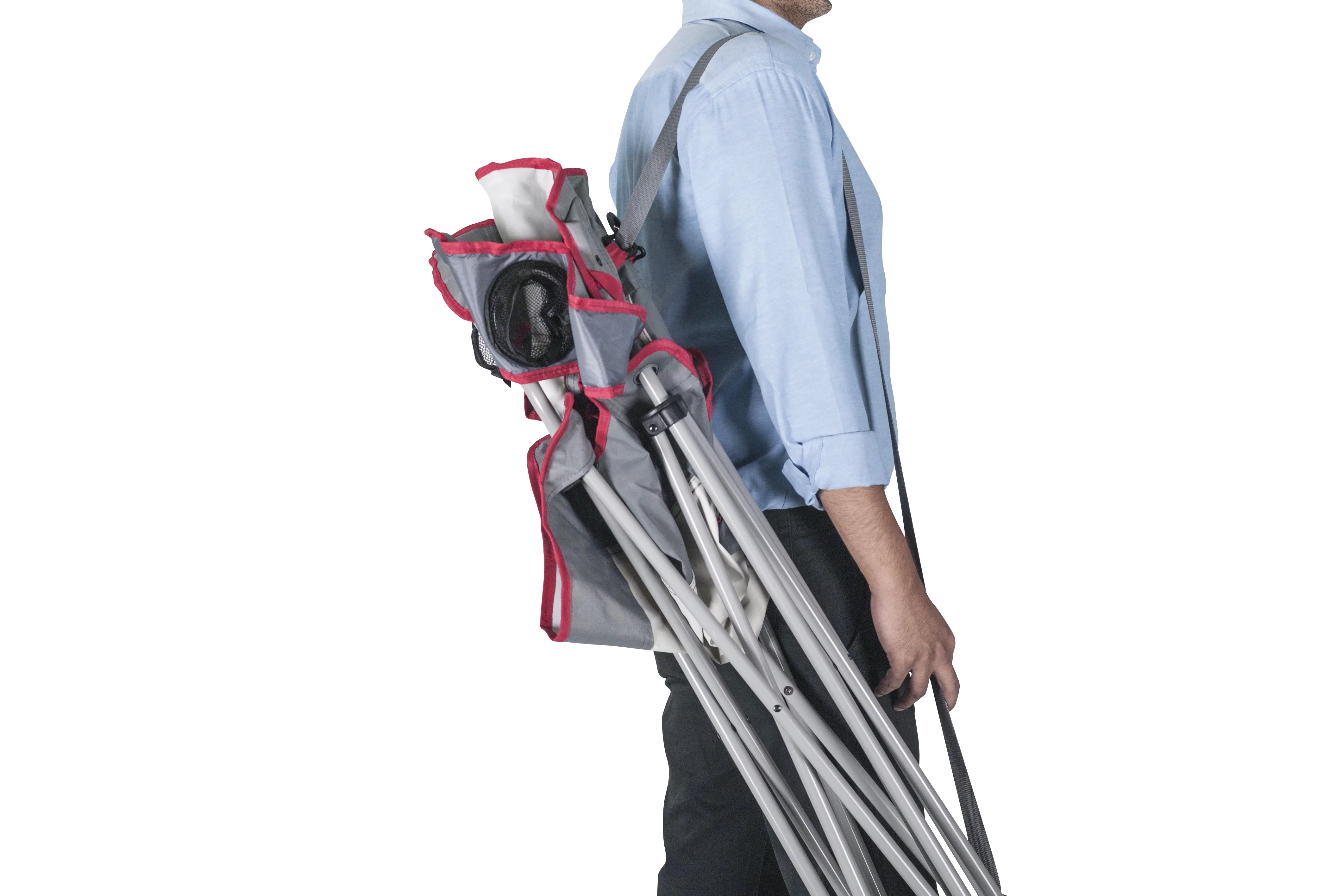 Ozark Trail, Adult Oversized Quad Chair, 9.2lbs, off White & Gray - Womvr