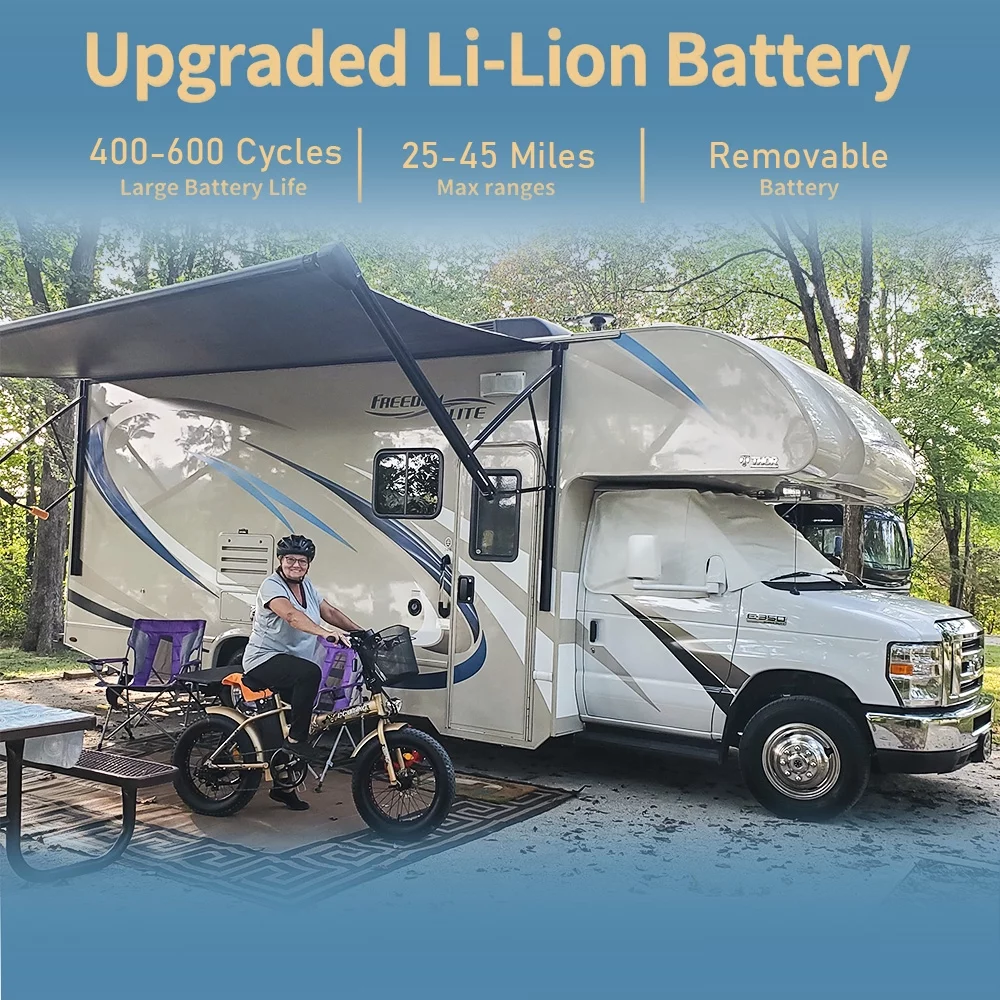 ECOTRIC 20 Inch Fat Tire e-Bike 500W 48V Foldable frame Pedal Assist Commute Bike 7 Speed A-E516646 - Womvr