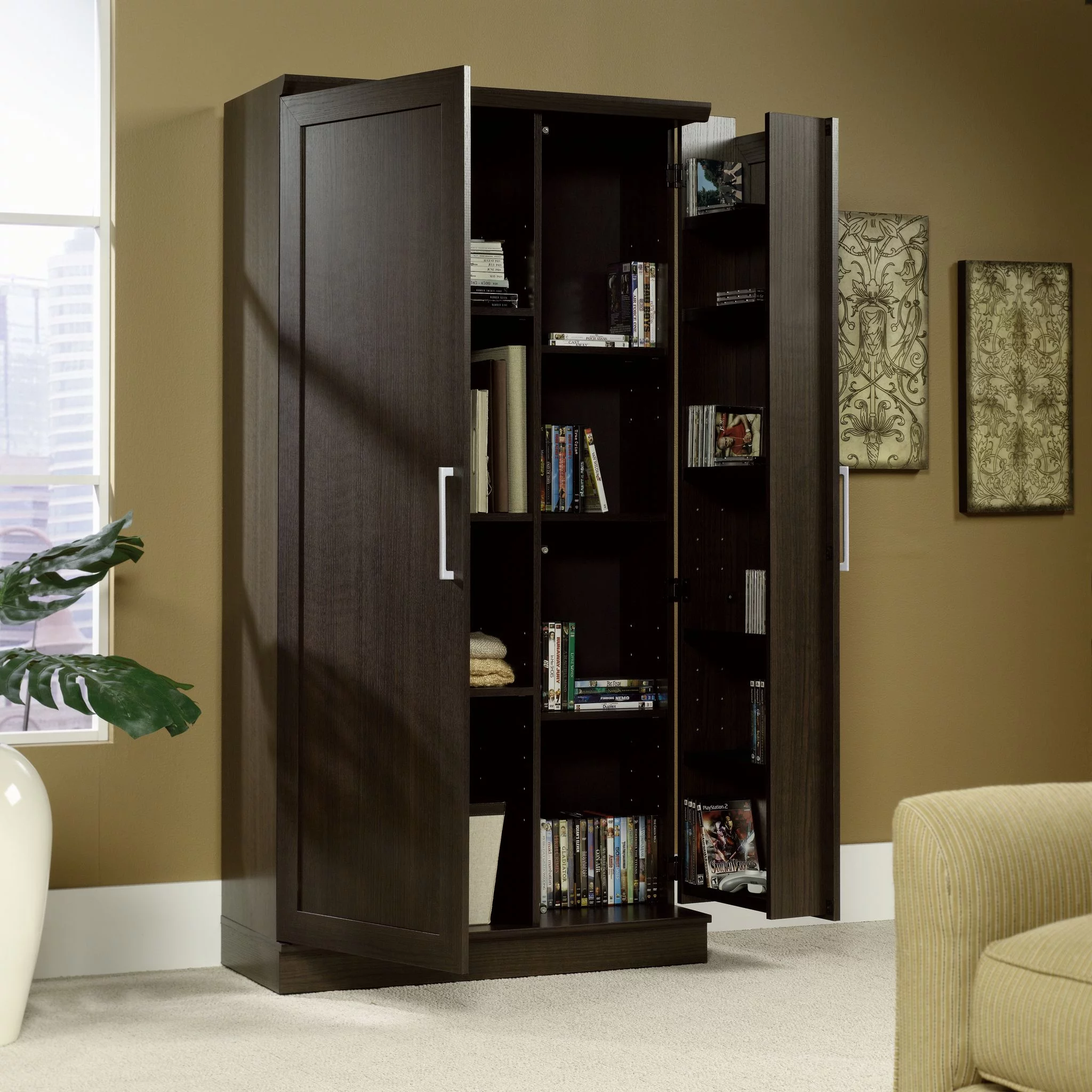 Sauder HomePlus Storage Cabinet, Soft White Finish - Womvr