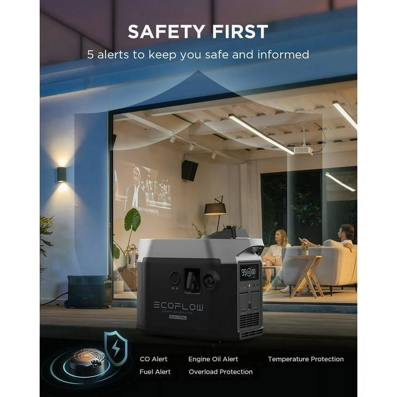 EF EcoFlow Portable Power Station 2016Wh/2400W DELTA Max 2000 with 1800W Dual Fuel Generator - Womvr