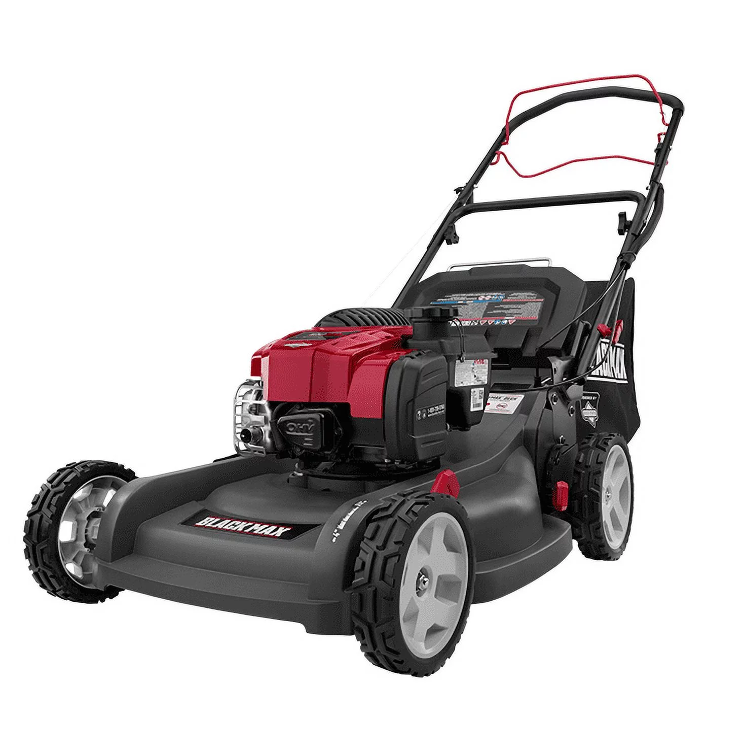 Black Max 21-Inch 150cc Self-Propelled Gas Mower with Briggs & Stratton Engine - Womvr