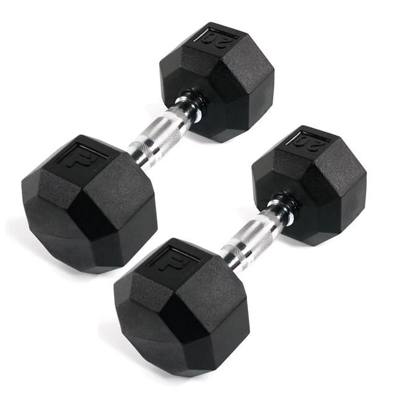 15 lbs Rubber Octagonal Dumbbell - Set of 2 - Womvr