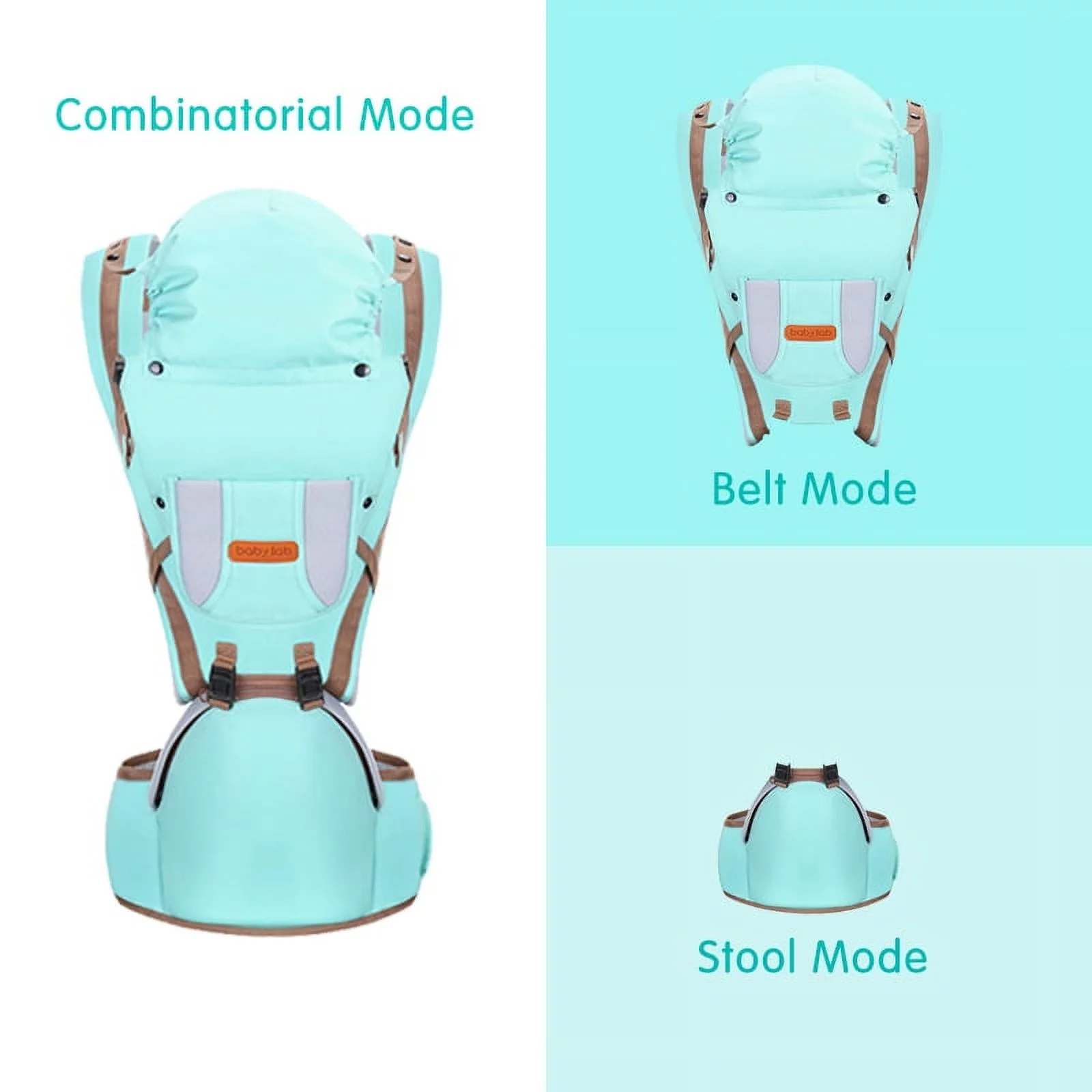 JUMPER Baby Carrier 6 in 1 Convertible Baby Carrier with Hip Seat for Newborn to Toddler, Red - Womvr