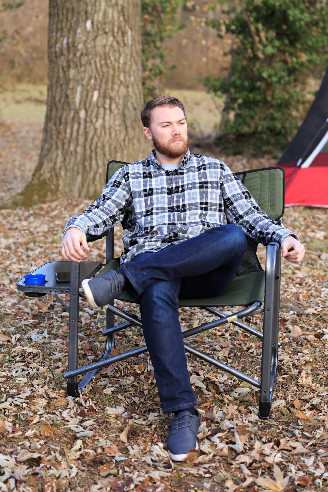 Ozark Trail Camping Director Chair XXL, Blue, Adult, 10lbs - Womvr