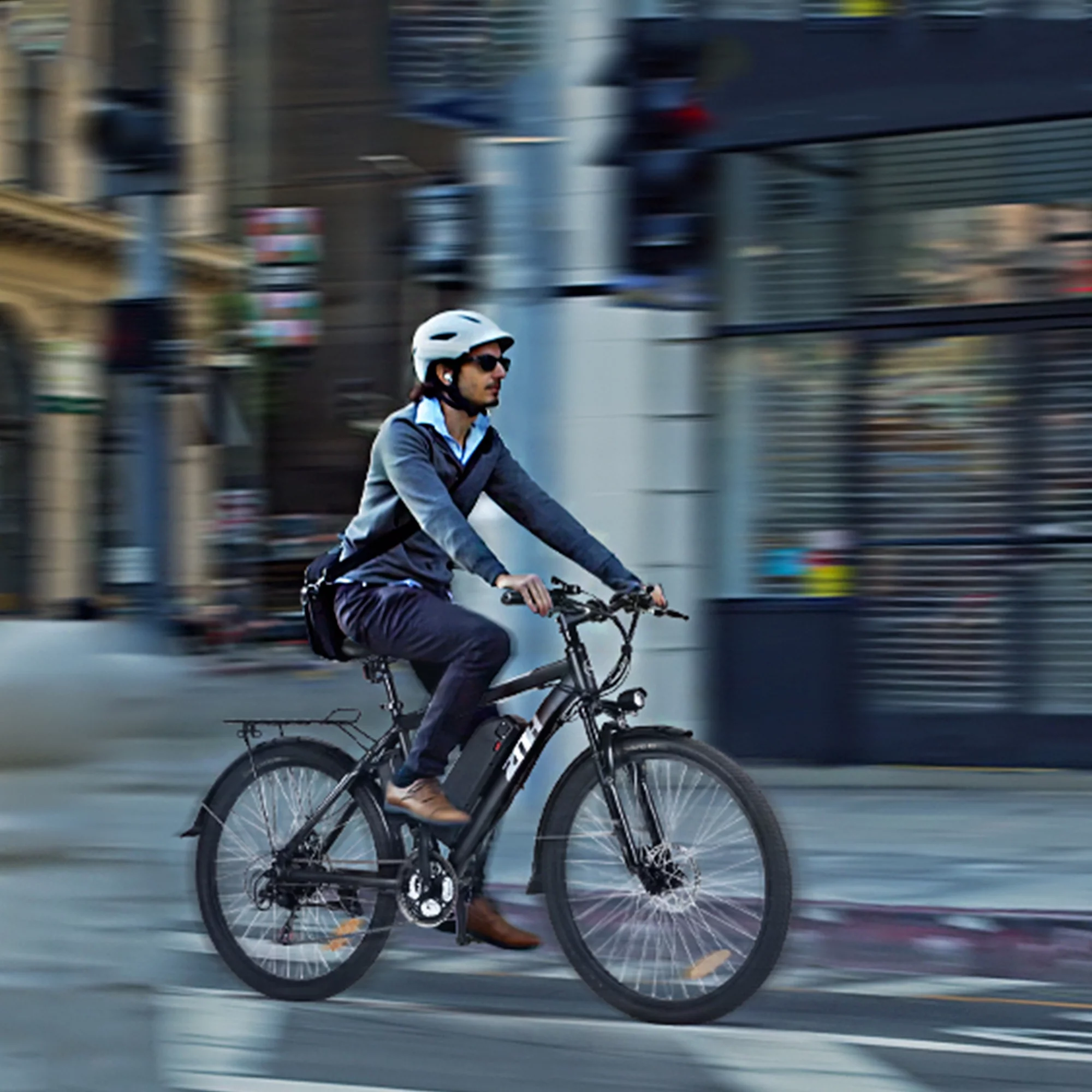 ZNH Mountain Electric Bicycle, 26 in. 350 W, Removable 36 V/10 Ah Battery, Black - Womvr