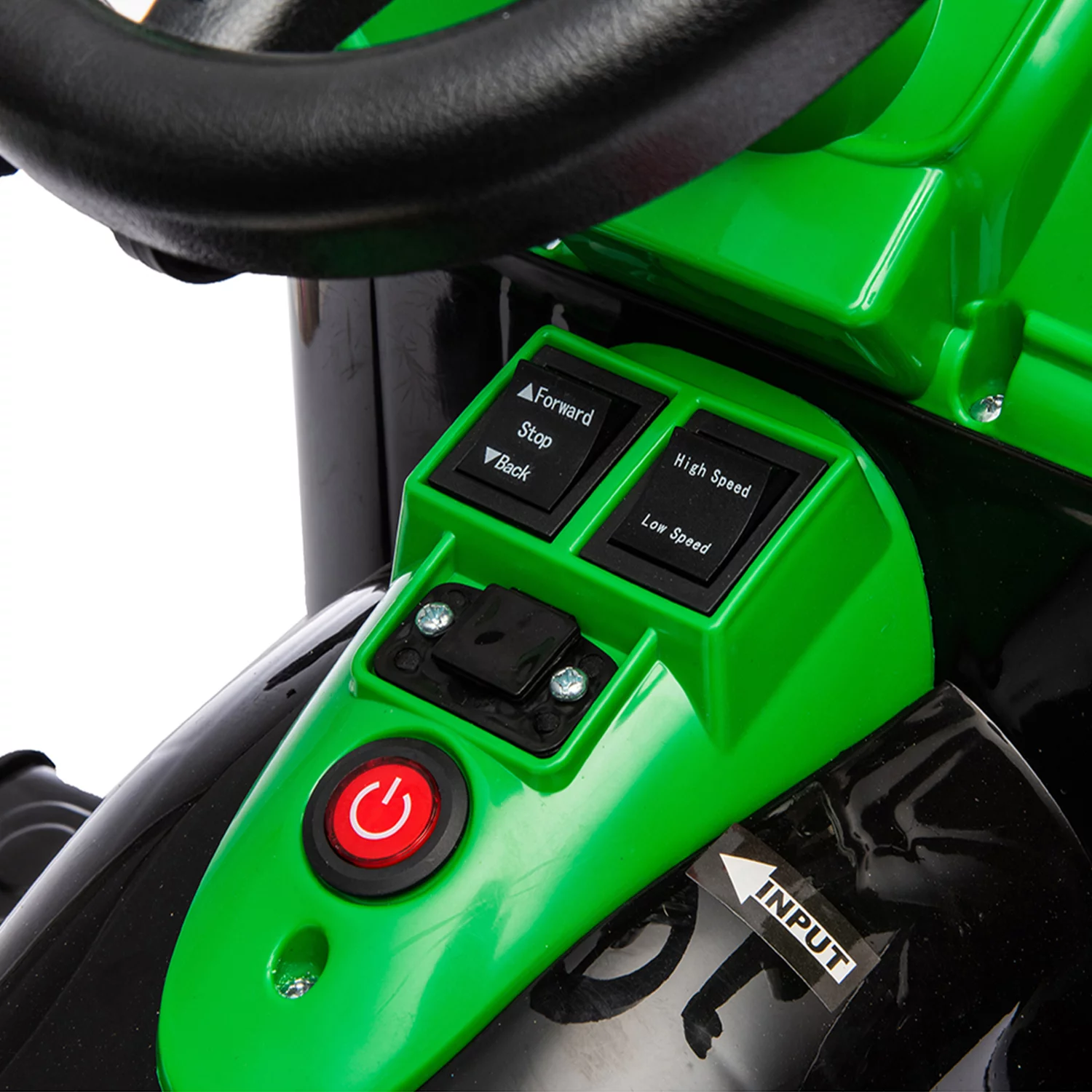 CIPACHO 24 V Powered Ride Ons Tractor, Electric Construction Vehicles for Kids with Working Loader and Backhoe Digger, Kids' Car Toys with Trailer, Green - Womvr