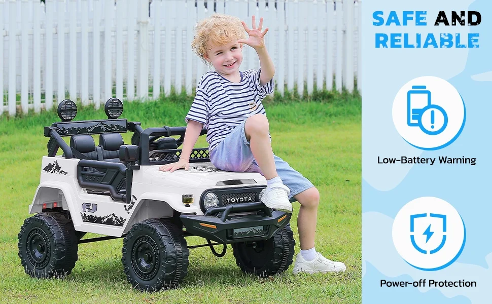 Toyota FJ Cruiser Ride on Car, 12V Powered Off-Road Toys for Kids w/ Remote,Spring Suspension,6 LED Lights,Camo Green - Womvr