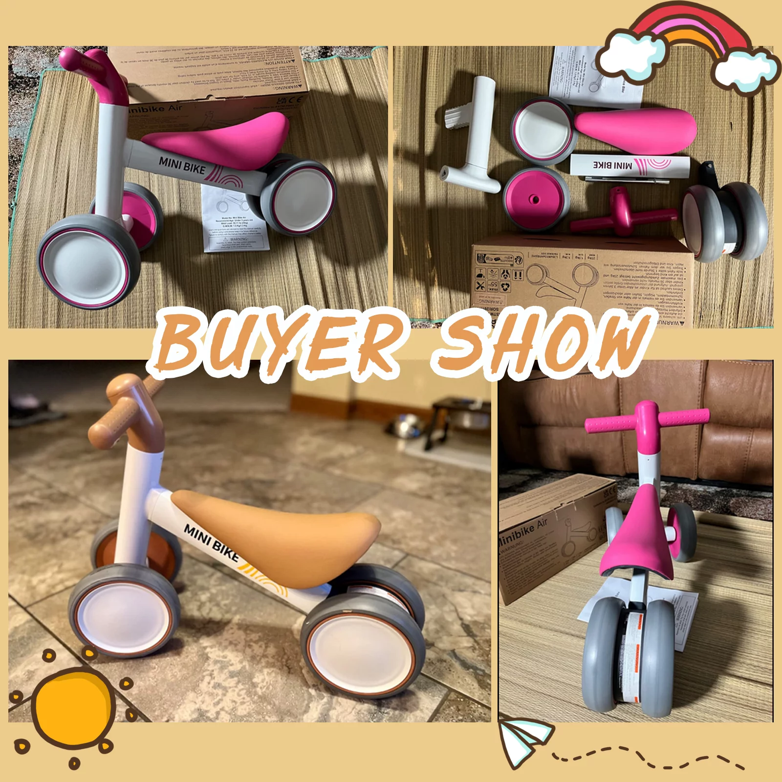 KORIMEFA Baby Balance Bike, Toddler Bicycle, 4 Wheels Baby Walker Riding Toy for 10-36 Months Boys Girls, First Birthday Gift White - Womvr