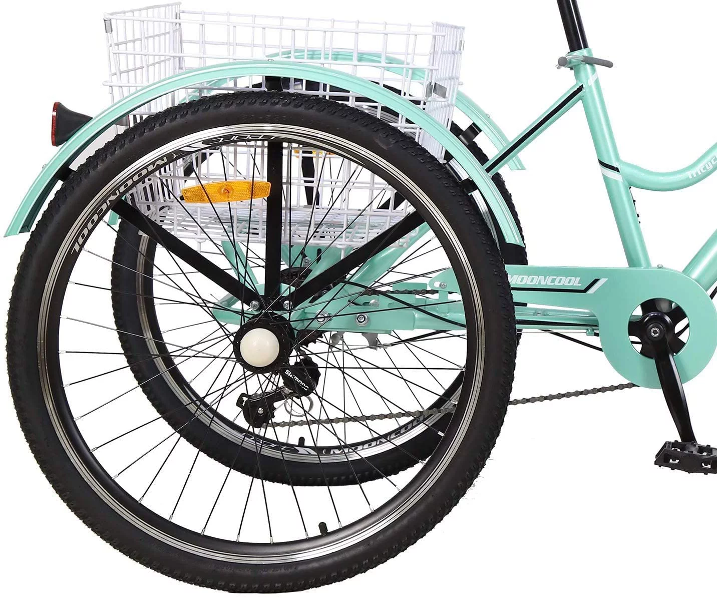 Docred Adult Tricycle, 7 Speed Three Wheel Mountain Bike, 24/26/27.5 inch Adults Trikes ,Load capacity 420 lbs - Womvr