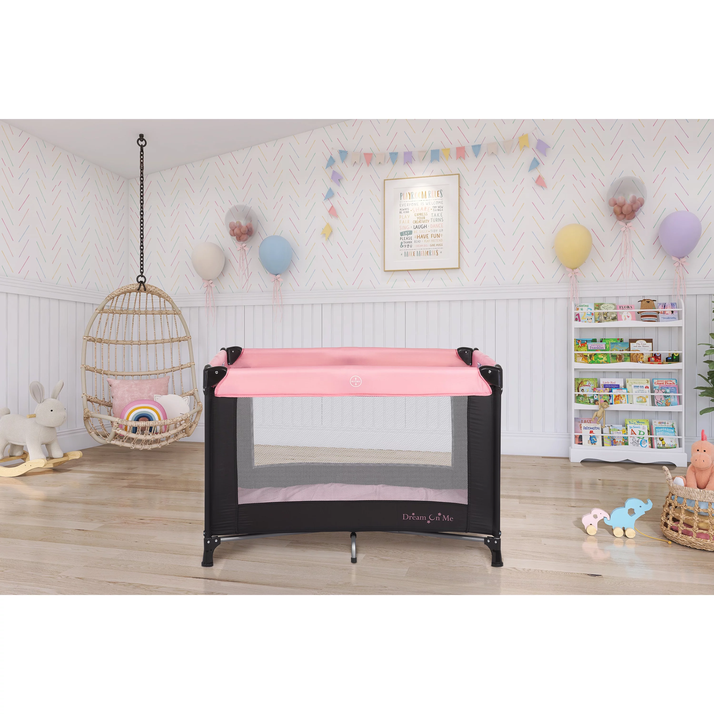 Dream On Me Nest Portable Play Yard with Carry Bag and Shoulder Strap, Pink - Womvr