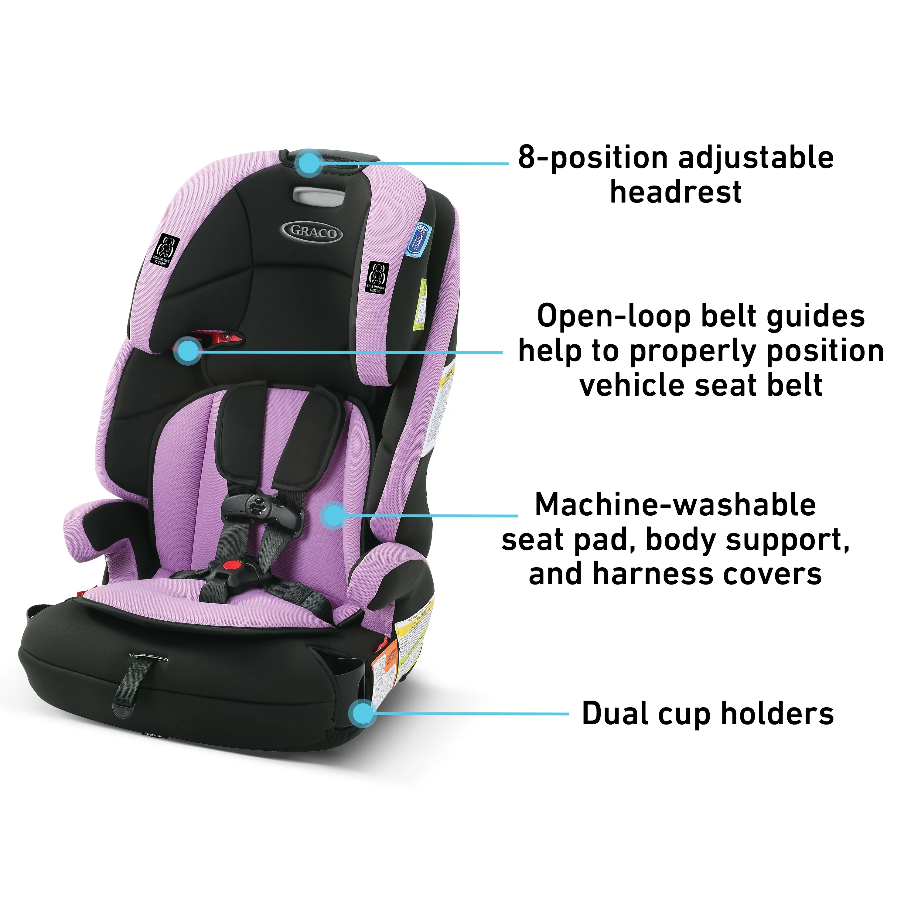 Graco? Wayz 3-in-1 Harness Forward Facing Booster Toddler Car Seat, Saville - Womvr