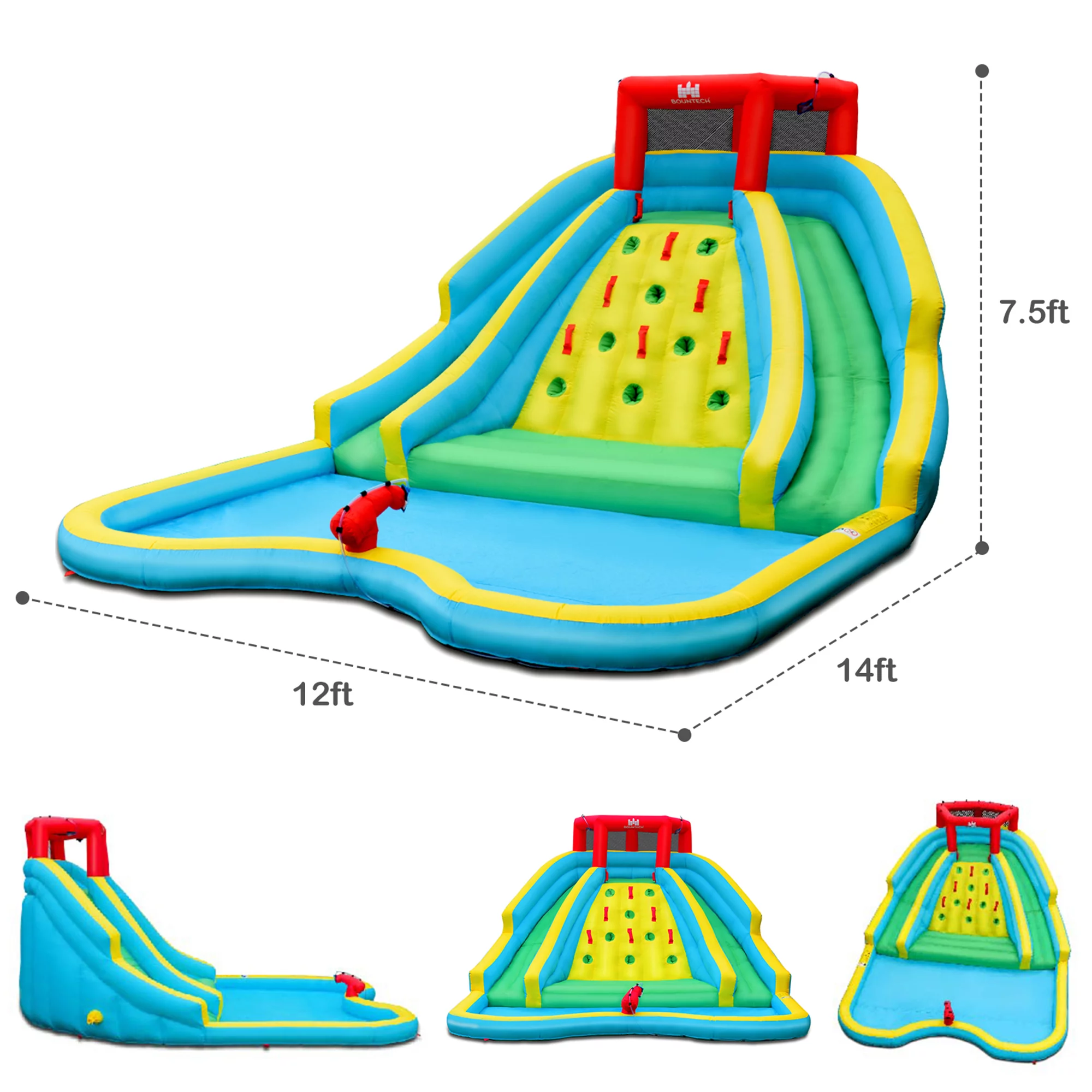 Gymax Inflatable Mighty Water Slide Park Bounce Splash Pool Without Blower - Womvr