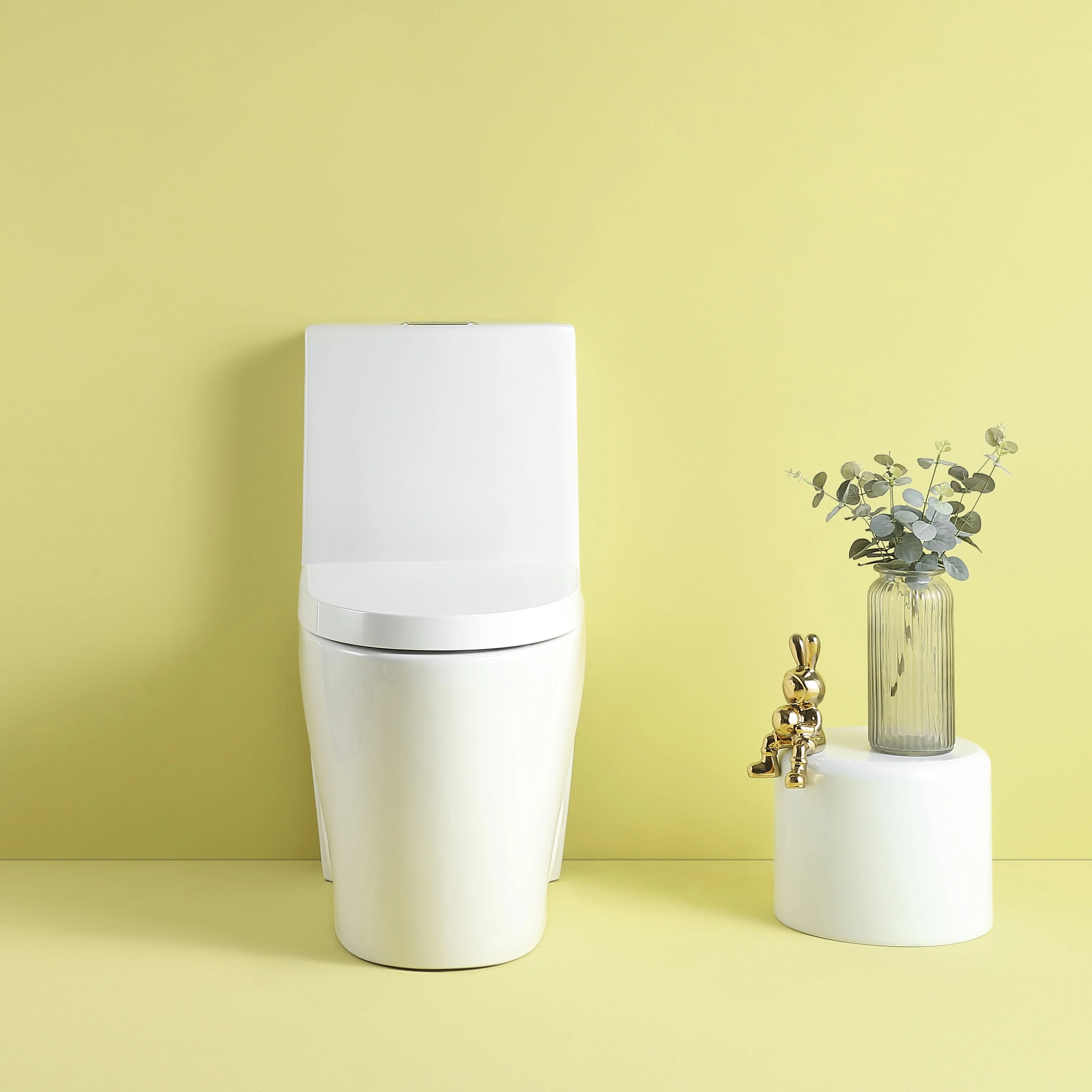 Miniyam 1.1/1.6 GPF Dual Flush Elongated Toilet with Soft-Close Seat, Black - Womvr