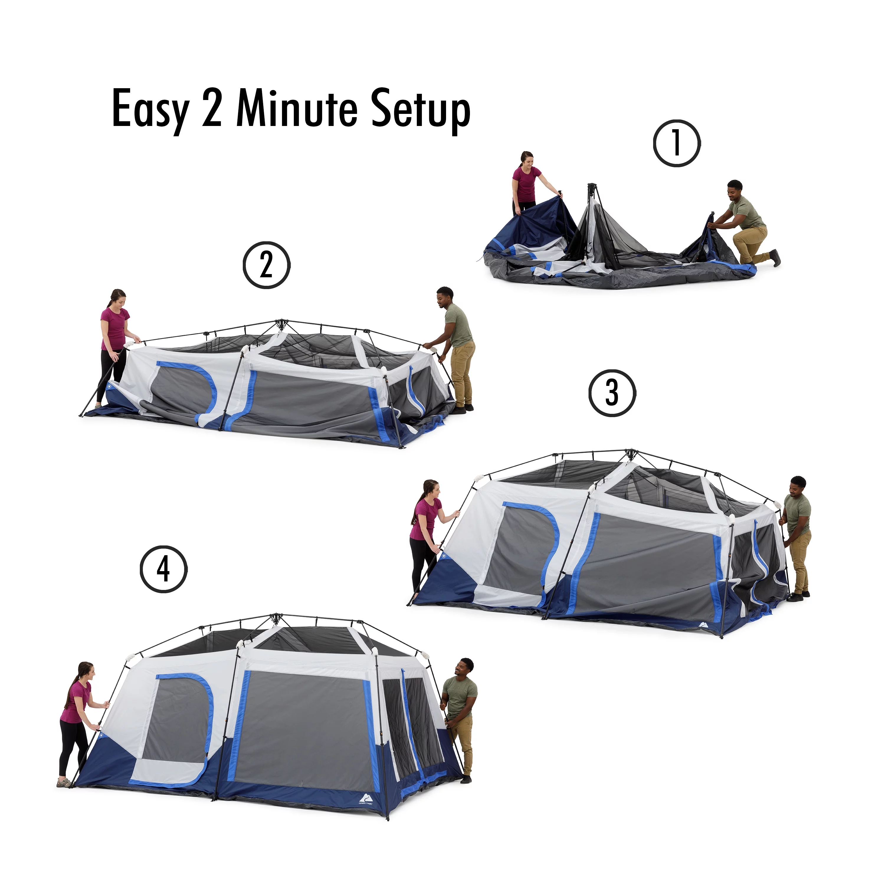 Ozark Trail 10-Person Cabin Tent with LED Lighted Poles - Womvr