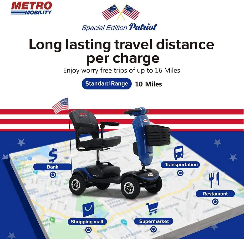 Metro Mobility Elderly Scooter Folding Scooter 4 Wheel Scooter Electric wheelchairs, 300 lbs.Yellow. - Womvr