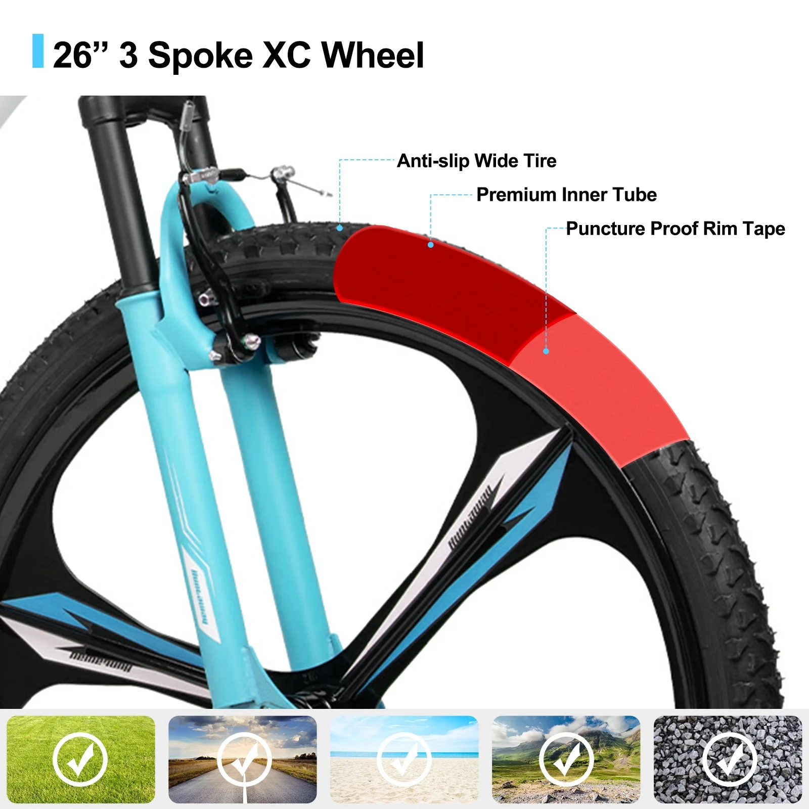 Hiland Humtway 26 inch Mountain Bike for Mens and Womens. - Womvr