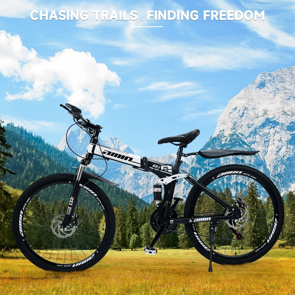 ARTUDATECH Full Suspension Mens Mountain Bike, Shimano 21 Speed, 26 Inch Wheel, Dual Disc Brake Bike for Men Womens Adult Bicycle - Womvr