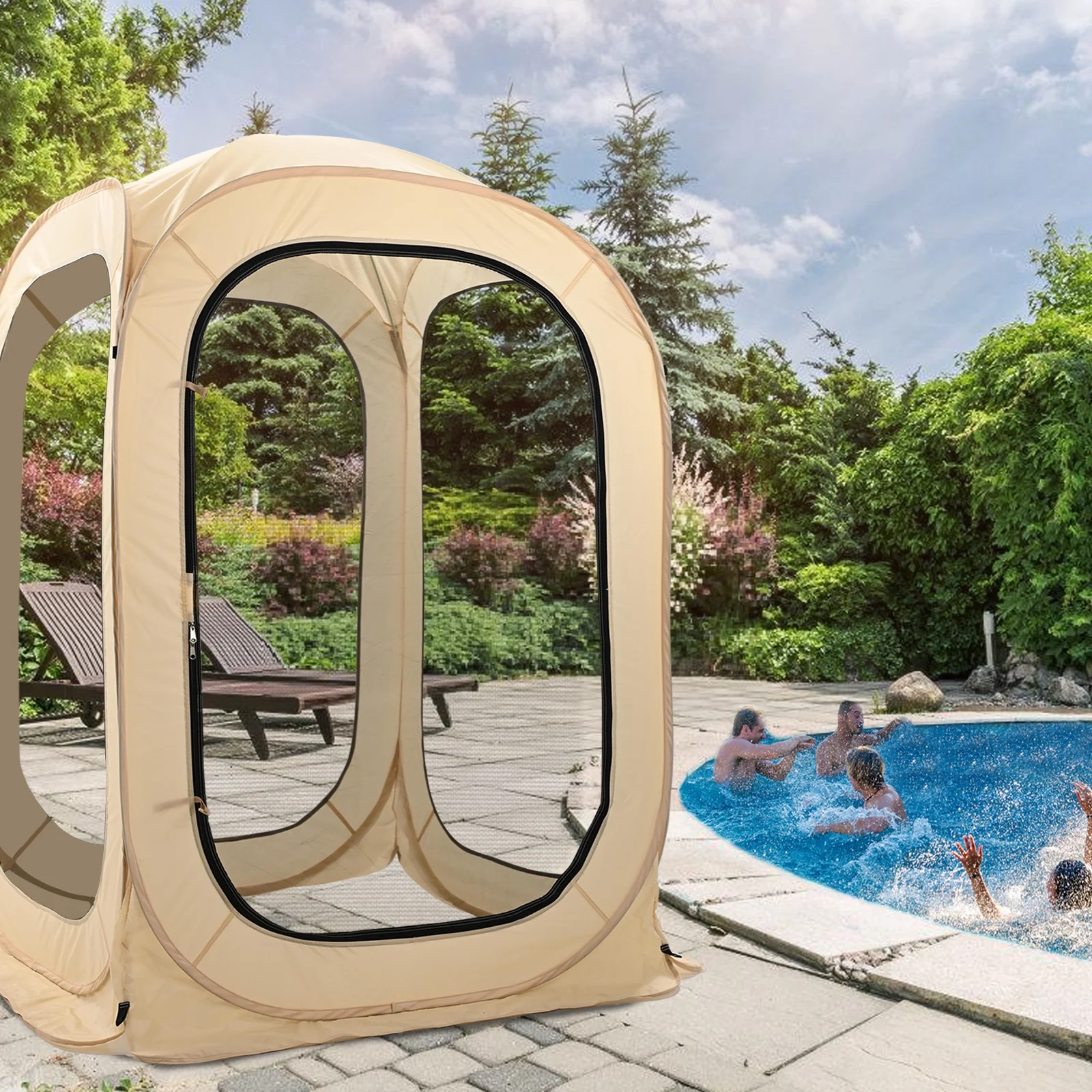 NAIZEA Instant Pop-Up Sports Mesh Tent, Outdoor Screen House Tent - Womvr