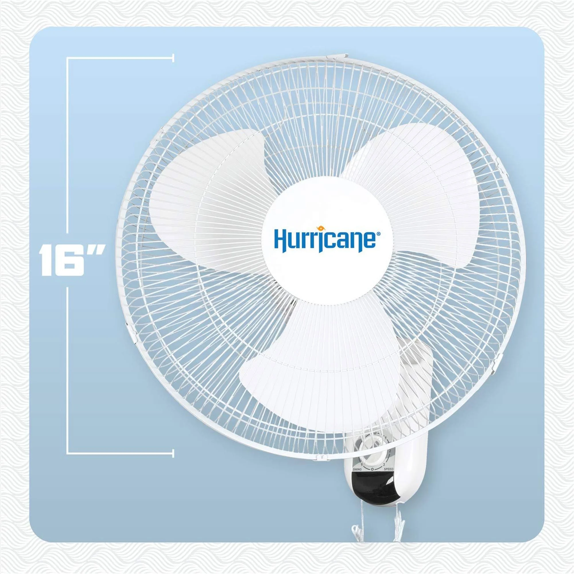 Hurricane Supreme 18 Inch Oscillating Wall Mount Fan, White - Womvr