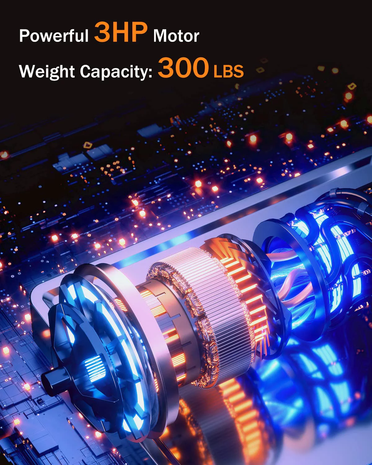 Superun 2 in 1 Folding Treadmill 3 HP Indoor Walking pad with 300lbs Capacity & APP Bracelet & Wider Running Belt(Orange) - Womvr